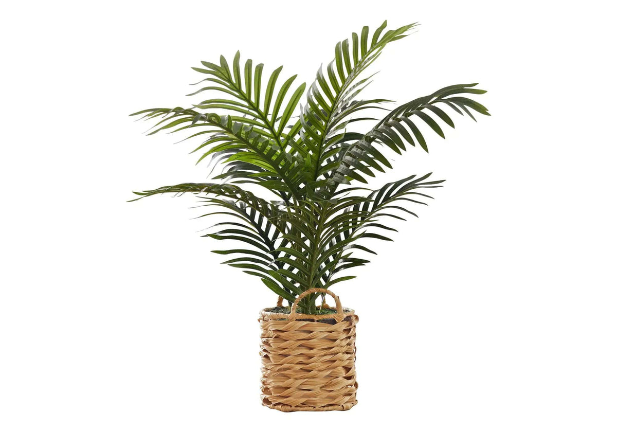 24" Tall, Artificial Plant, Palm, Indoor, Faux, Fake, Table, Floor, Greenery | 25 x 23 x 24 in | Home Furniture | Beige