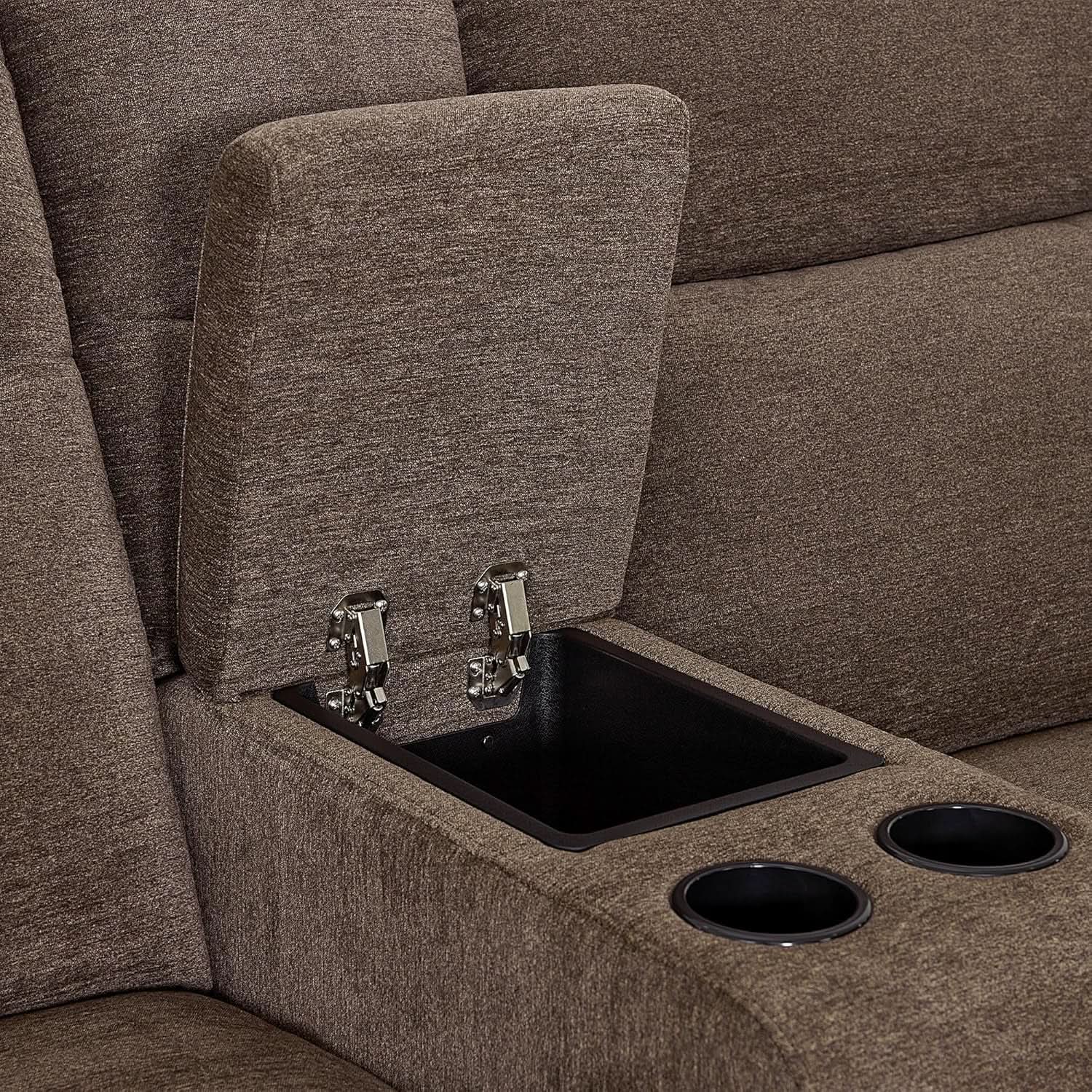 78 Inch Wall Hugger Power Loveseat USB Ports Dark Brown from PriceLows™