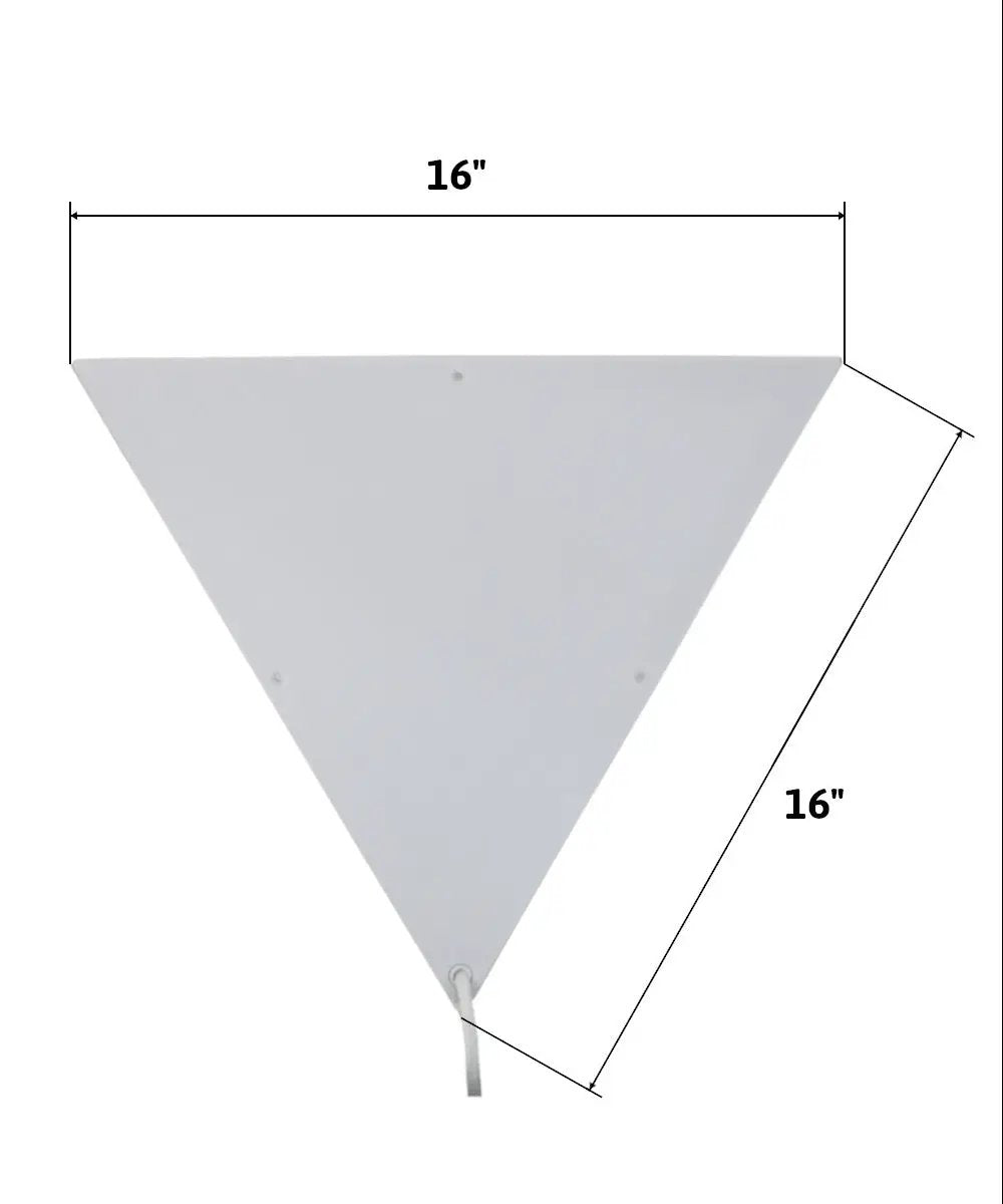 Triangle Corner Light | 16 Inch Wide | 17 Ft Cord | White Shade