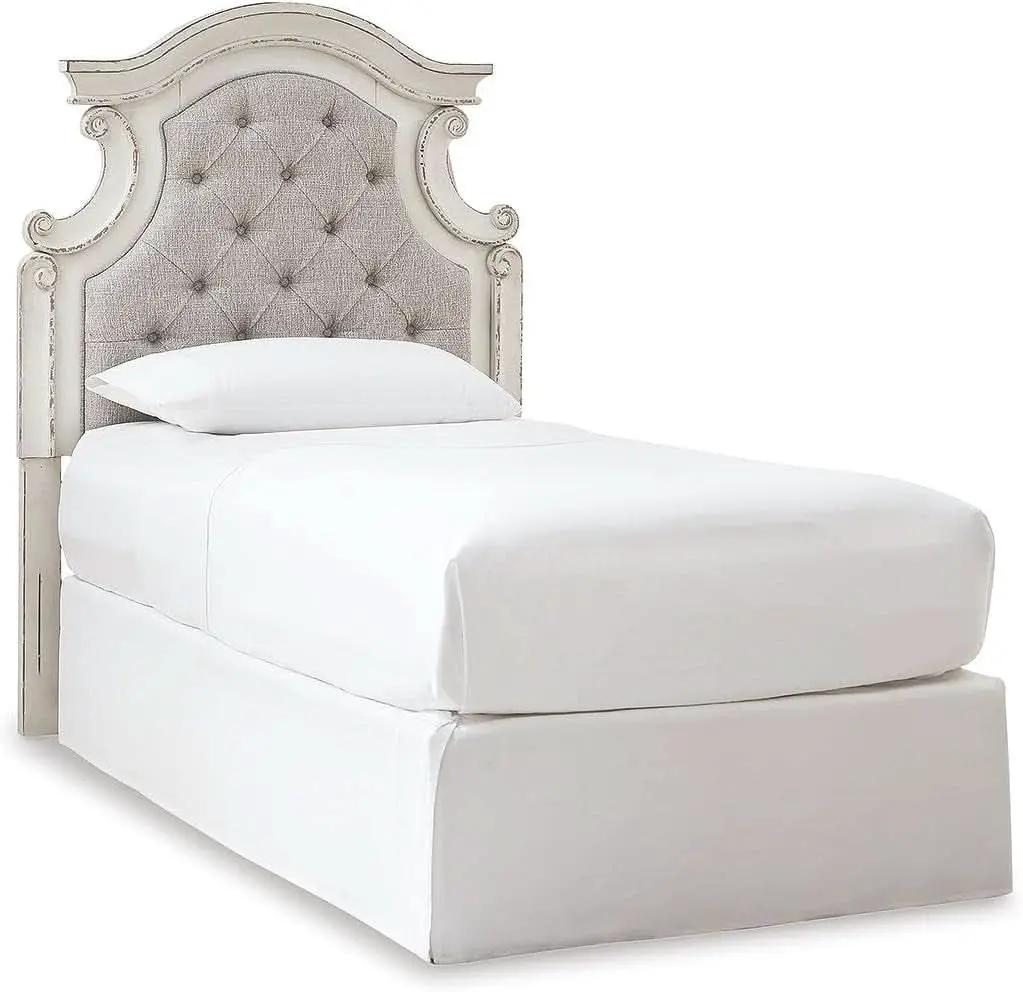 Vintage White Twin Upholstered Tufted Cottage Headboard from PriceLows™