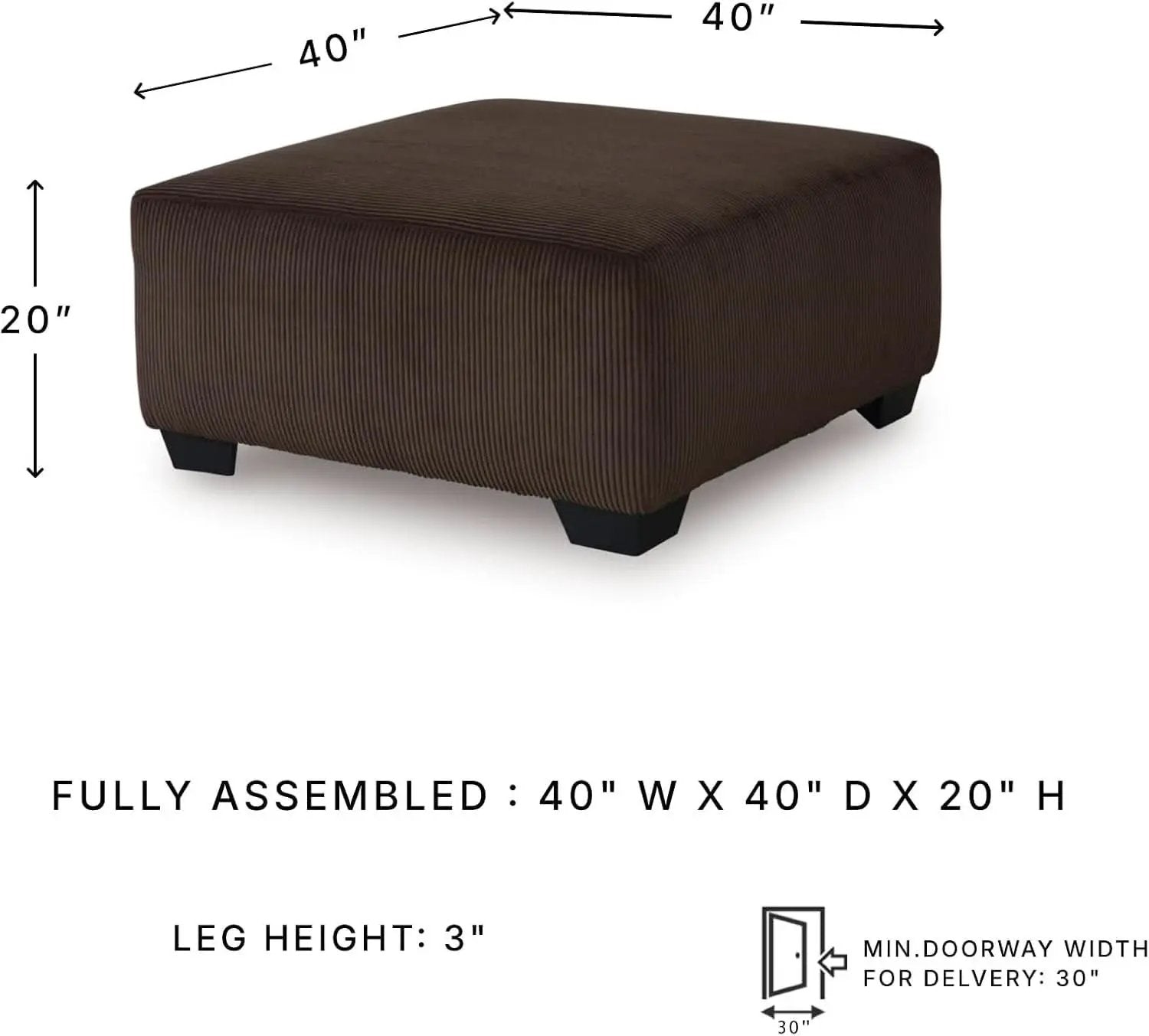 Ottoman Dark Brown Textured Stripe Statement Piece from PriceLows™