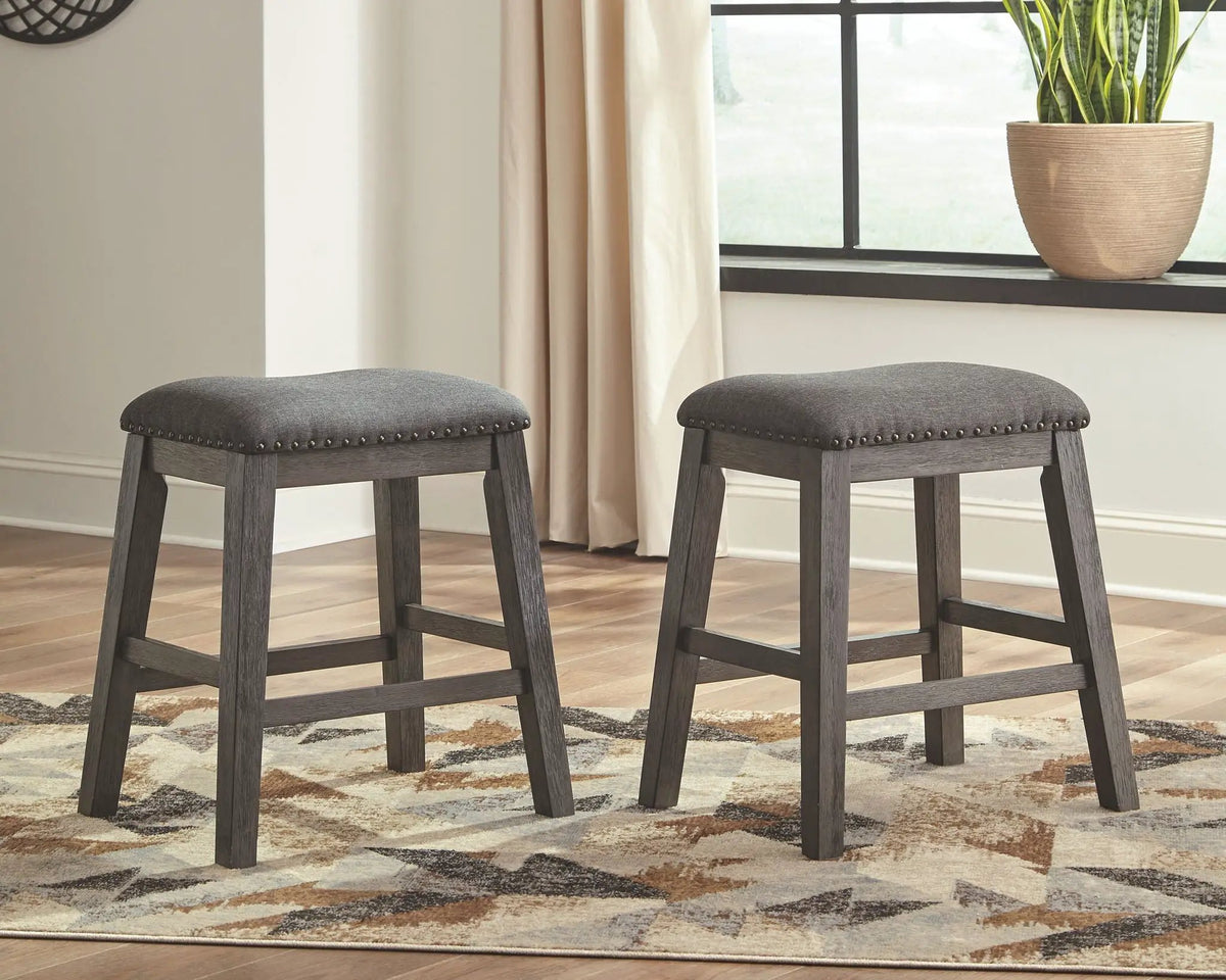 Caitbrook Counter Table Set | 5-Piece Rectangular | Acacia Veneer And Solids | Antiqued Finish