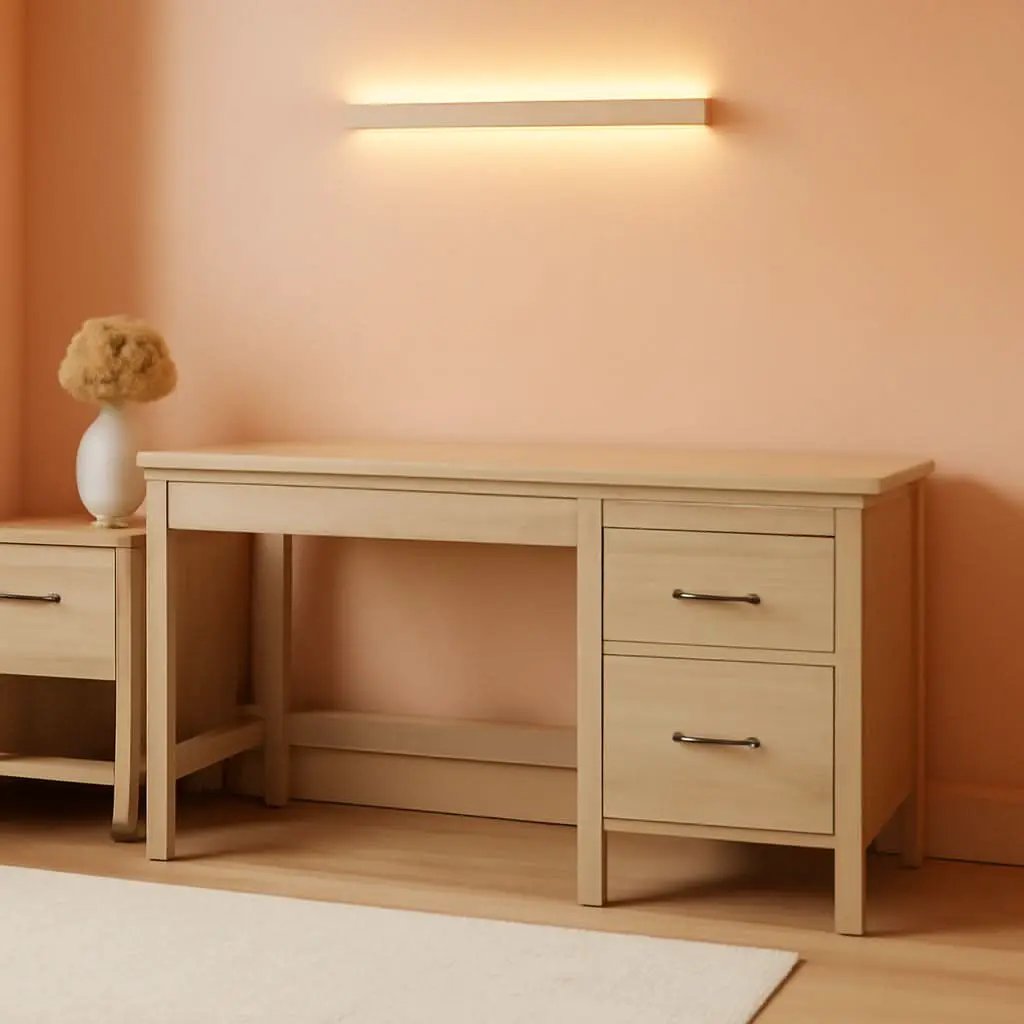 Battelle 60 Inch Wide Light Brown Home Office Desk from PriceLows™