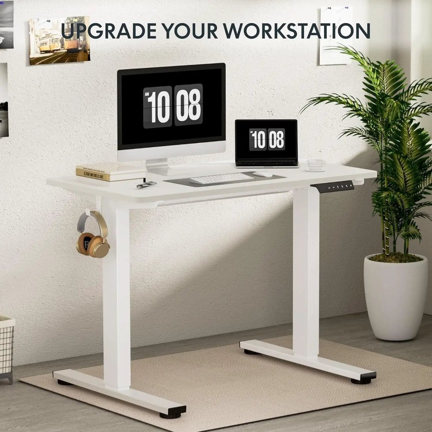 EN1 Electric Standing Desk 48x24 Inches White Frame from PriceLows™