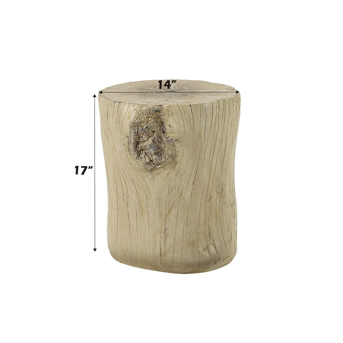 Gene Fiber Concrete Accent Table | Brown Finish | Round Fixed Top | Engineered Stone
