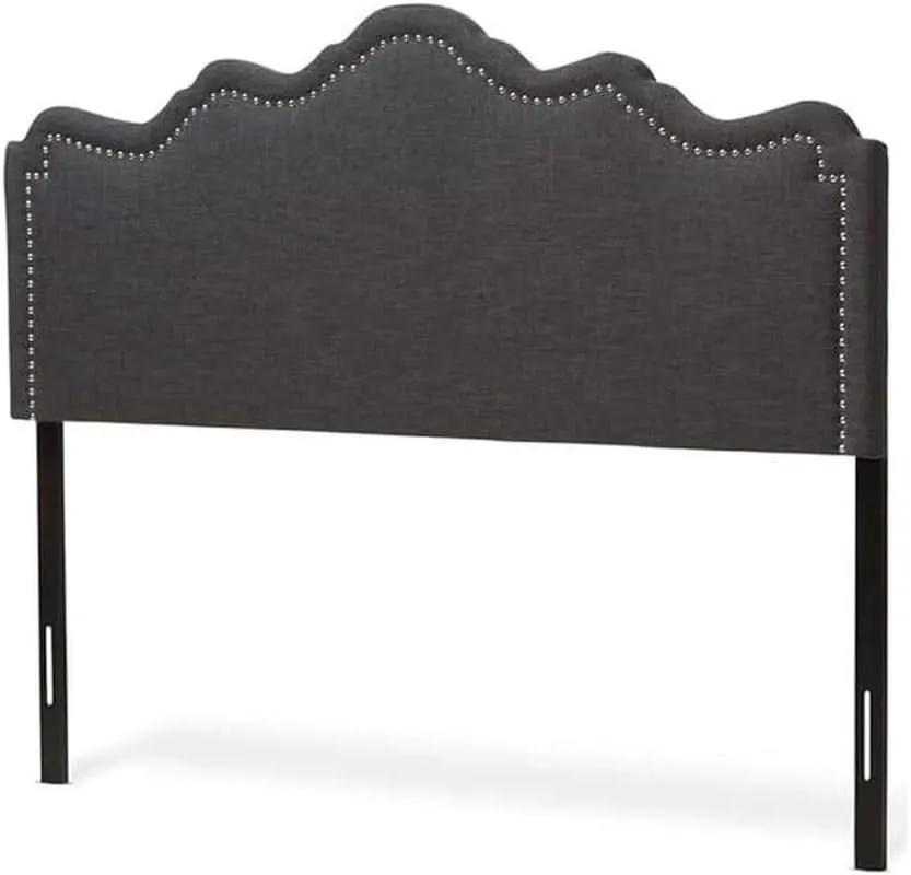 Elegant Upholstered Dark Gray Queen Headboard for Bedrooms from PriceLows™