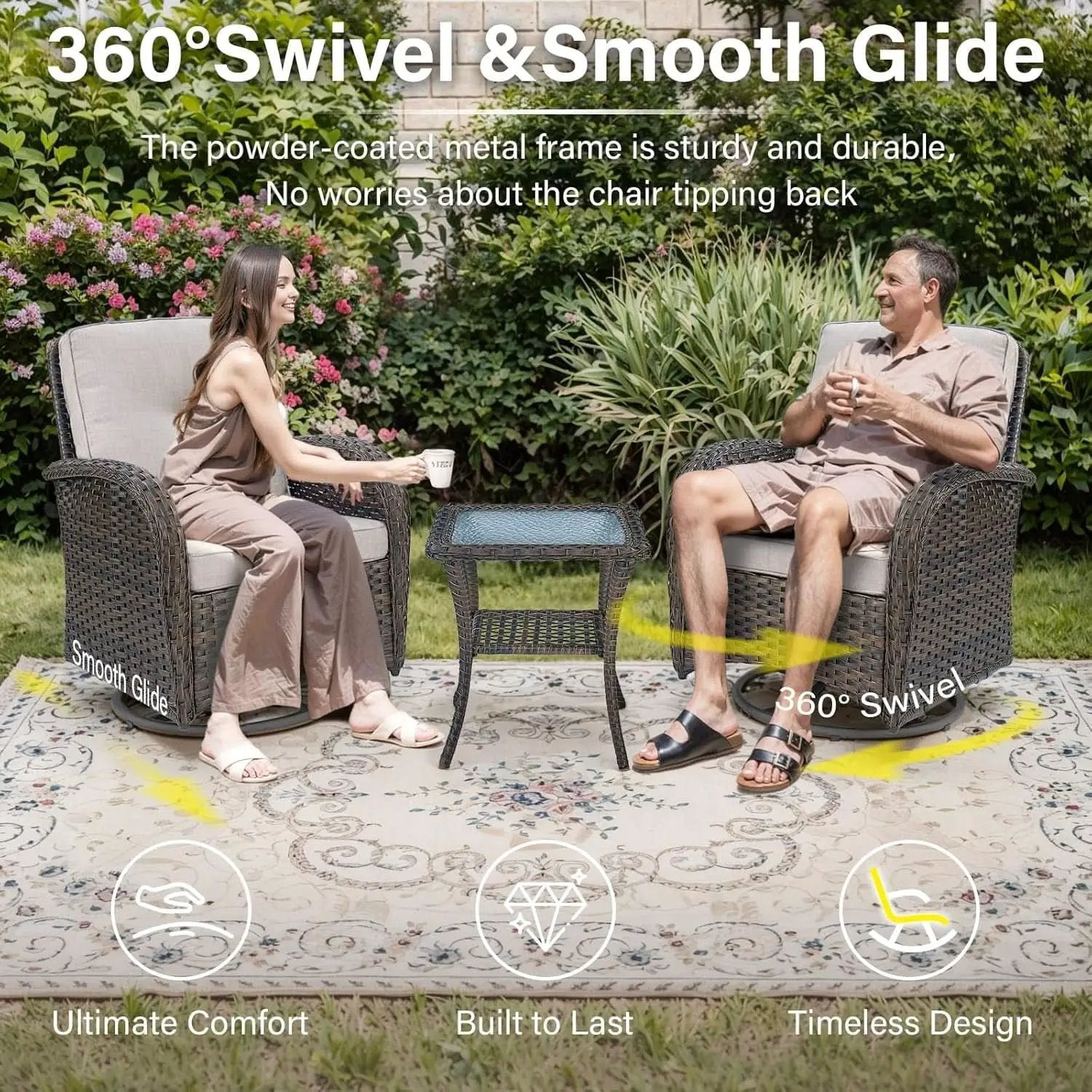 8 Piece Patio Furniture Set With 50000 BTU Fire Pit from PriceLows™
