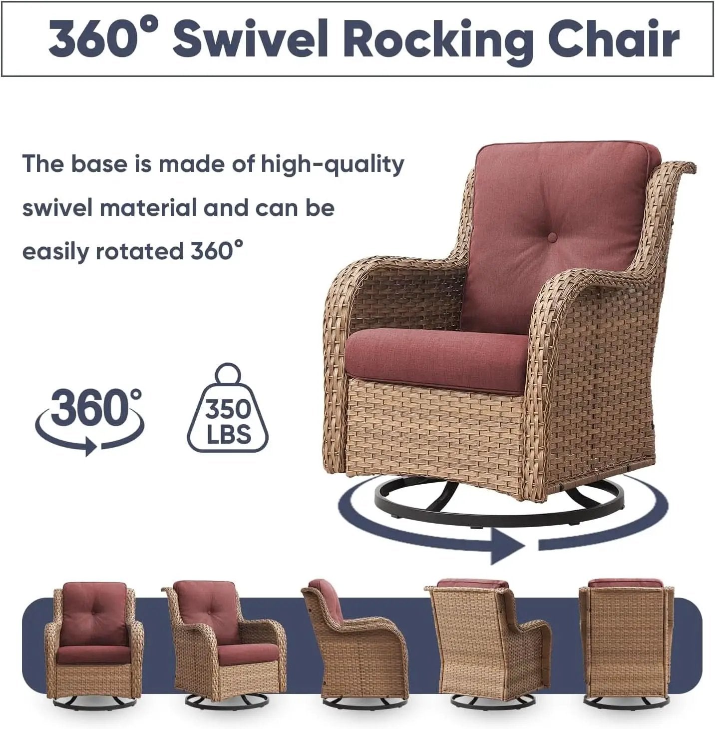 11 Piece Outdoor Furniture Set with Swivel Rocker Chairs from PriceLows™