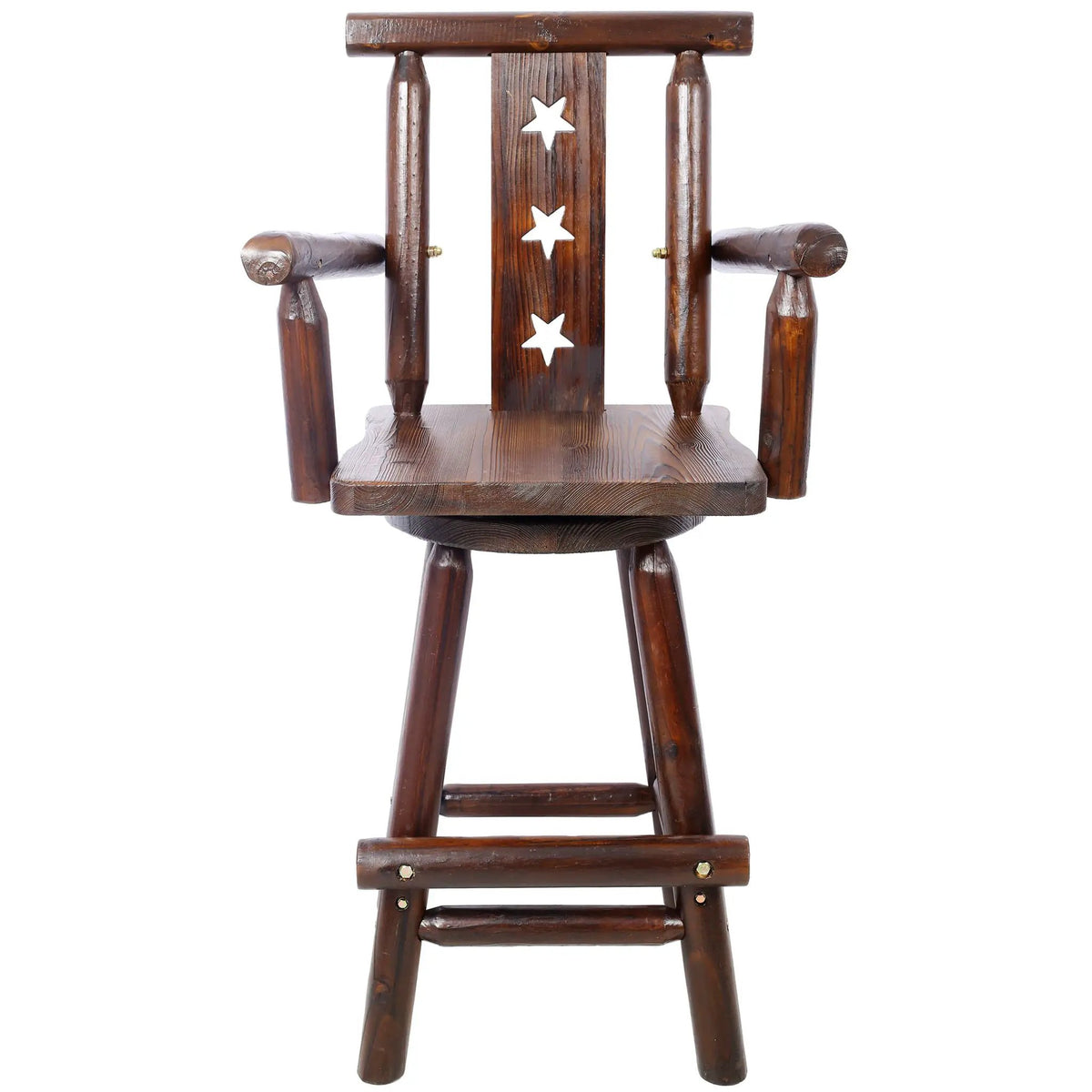Bistro Chair | 360 Degree Swivel | Fir Wood Construction | Brown