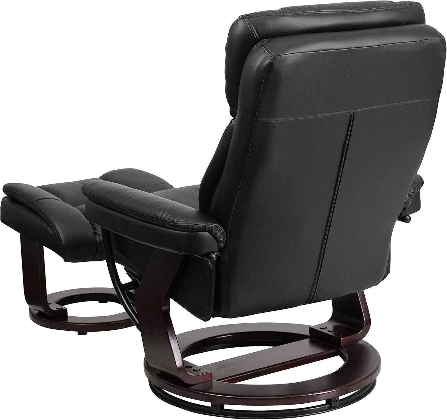 Leathersoft Upholstered Recliner With Ottoman Black from PriceLows™