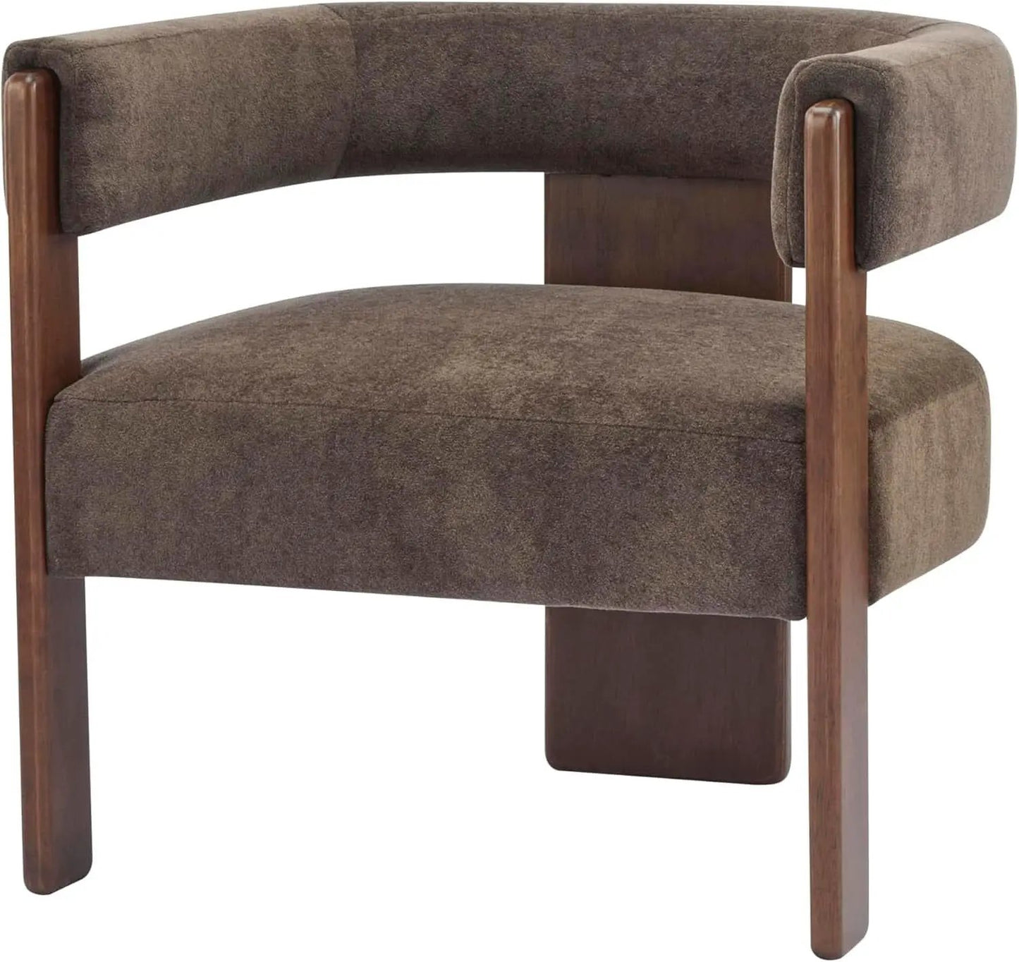 Dark Brown Velvet Upholstered Accent Chair Cushion from PriceLows™