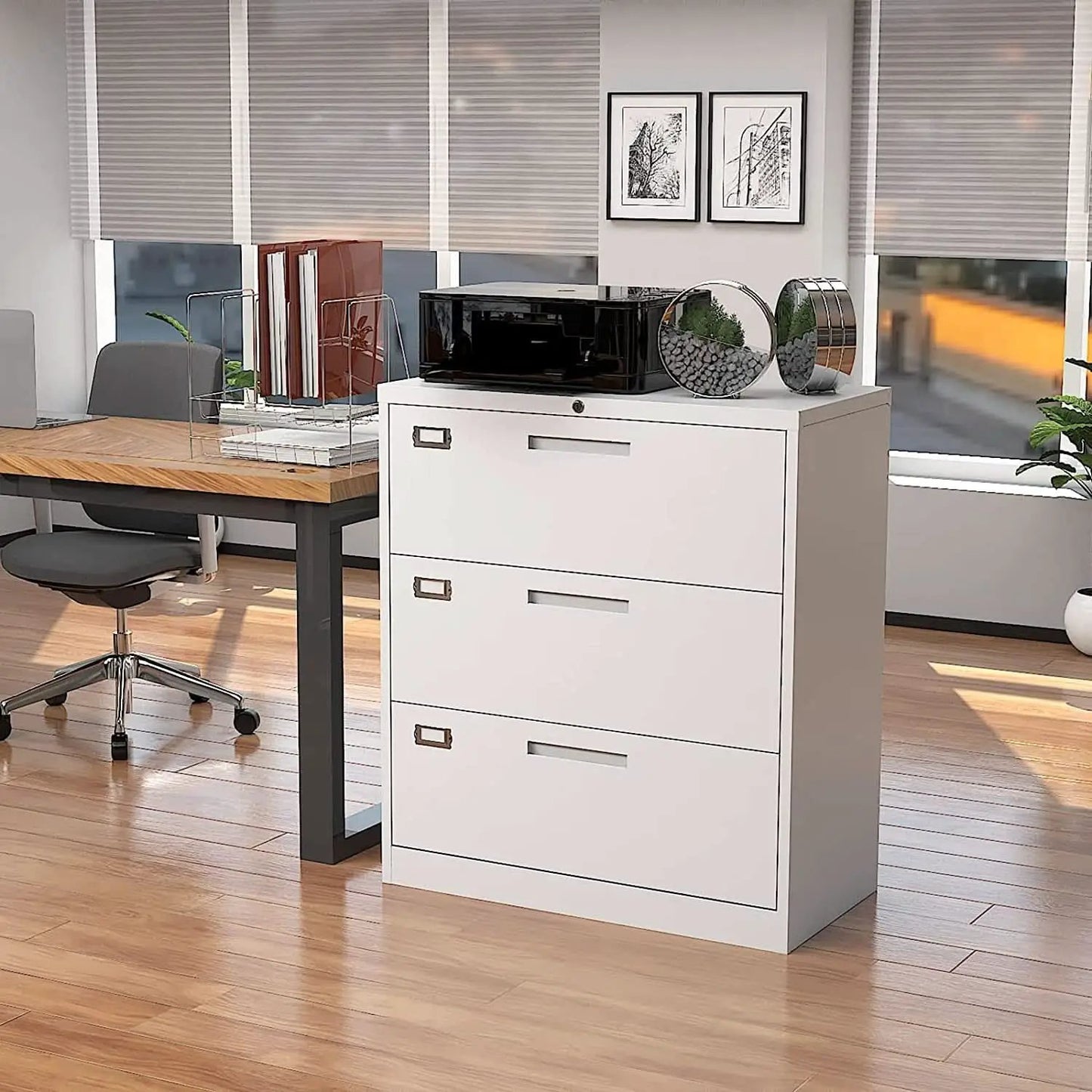 Lockable 3 Drawer Metal File Cabinet For Home Office from PriceLows™
