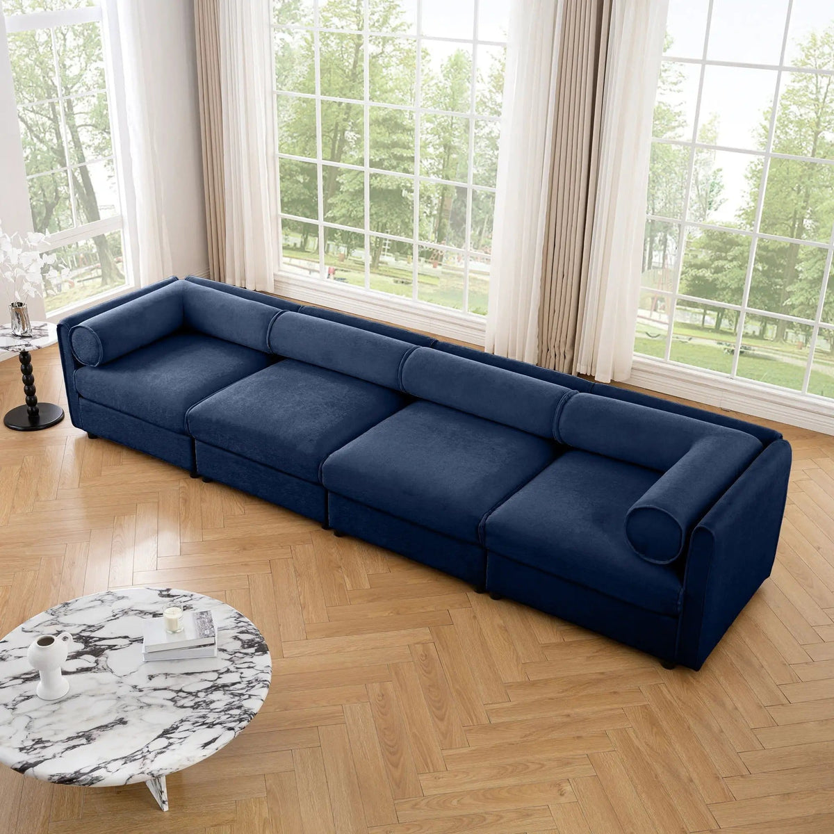 Stylish Sofa With Storage Seat And Cylindrical Backrest | Stationary Sofa | Living Room Furniture | Living Room