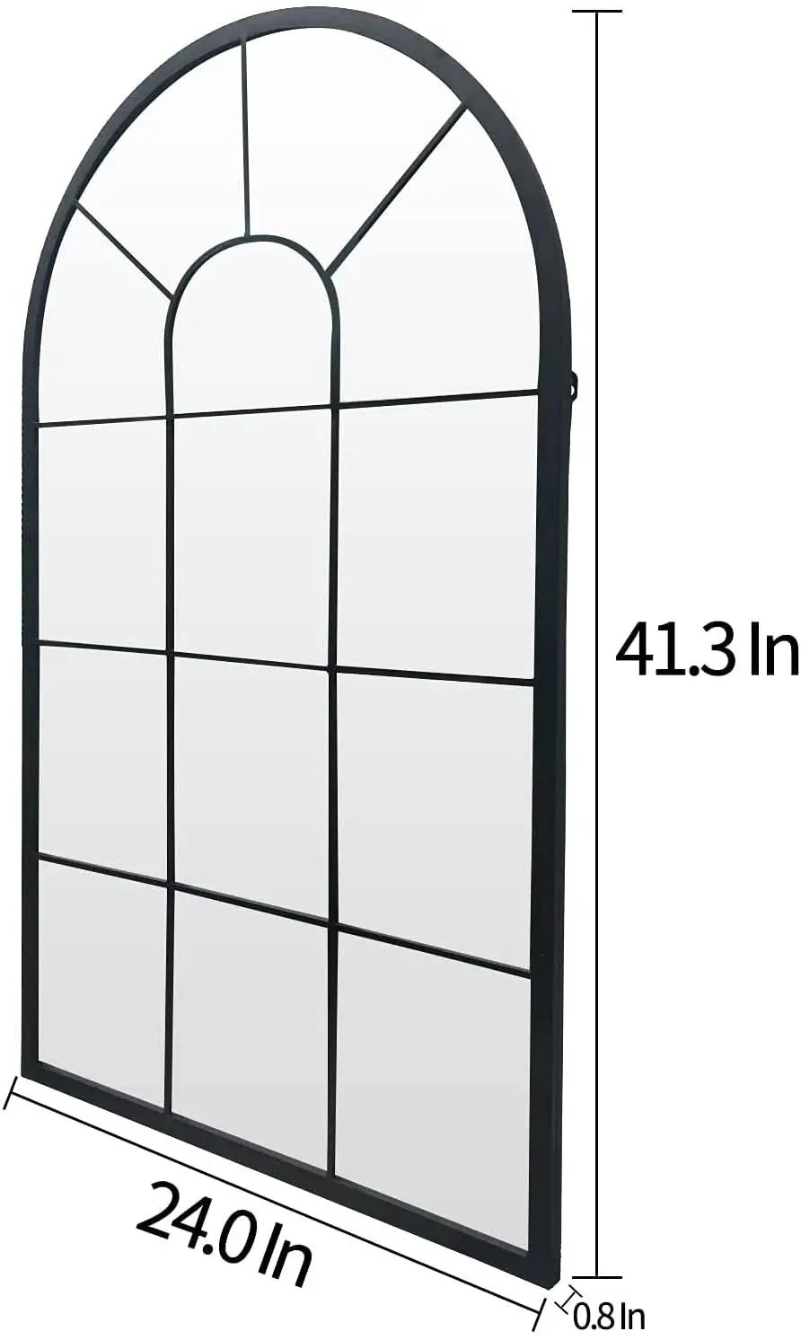 Wall Mirror Black Arched Farmhouse 41.3 x 24 x 1 Inches from PriceLows™