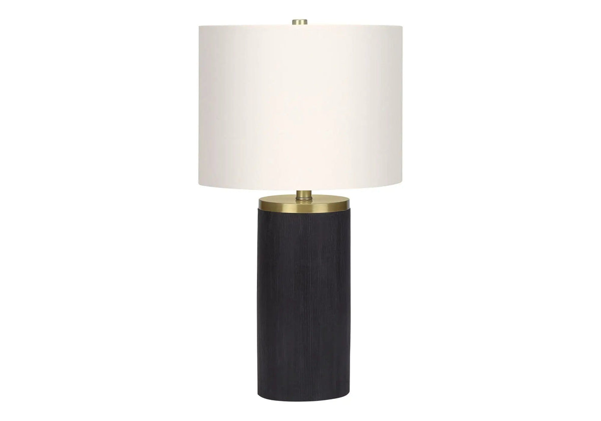 Lighting, Table Lamp, Concrete, Modern - | 13 x 13 x 24 in | Linen & Concrete | Black