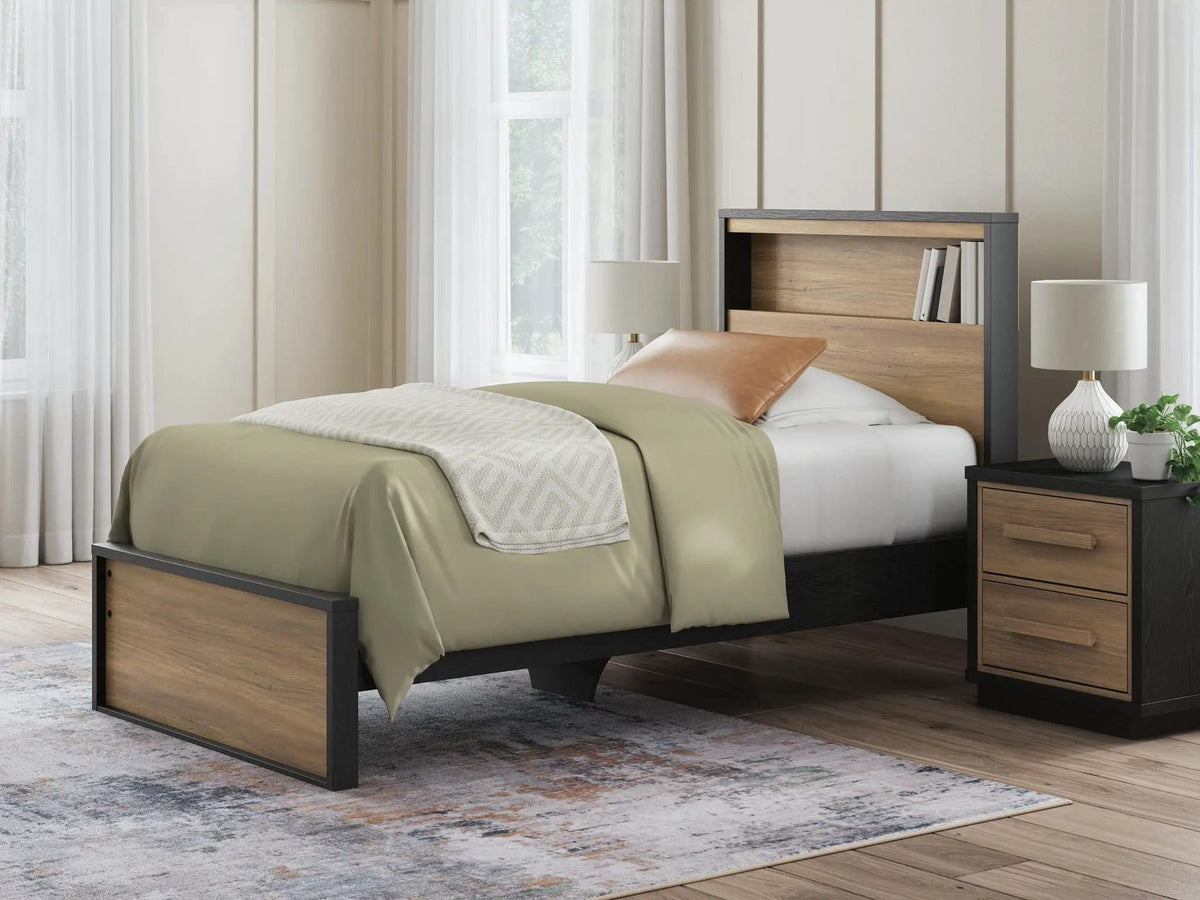 Kozmour Bookcase Complete Bed Frame | 3 Pieces | Bedroom Furniture | Bedroom