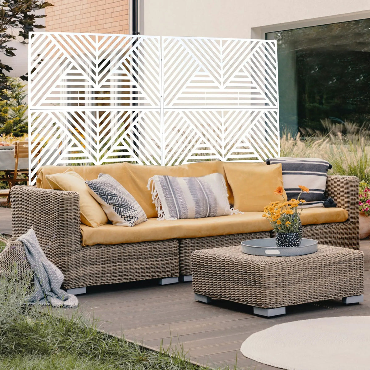 Freestanding Metal Privacy Screen | Outdoor | Indoor Decor Divider