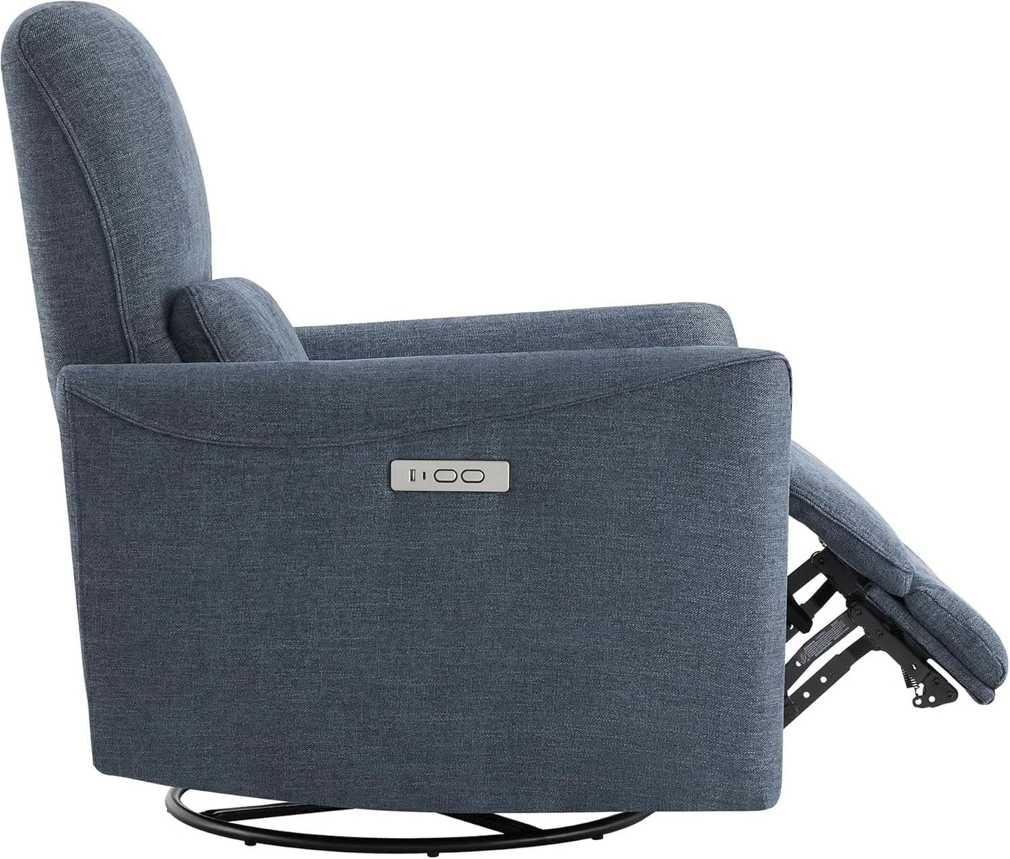 Ink Blue Power Swivel Glider Recliner With USB Charging from PriceLows™