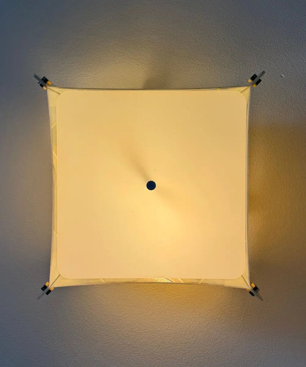 Flush Mount Conversion Kit | 16 Inch Width | Faux Marbled Alabaster Shade