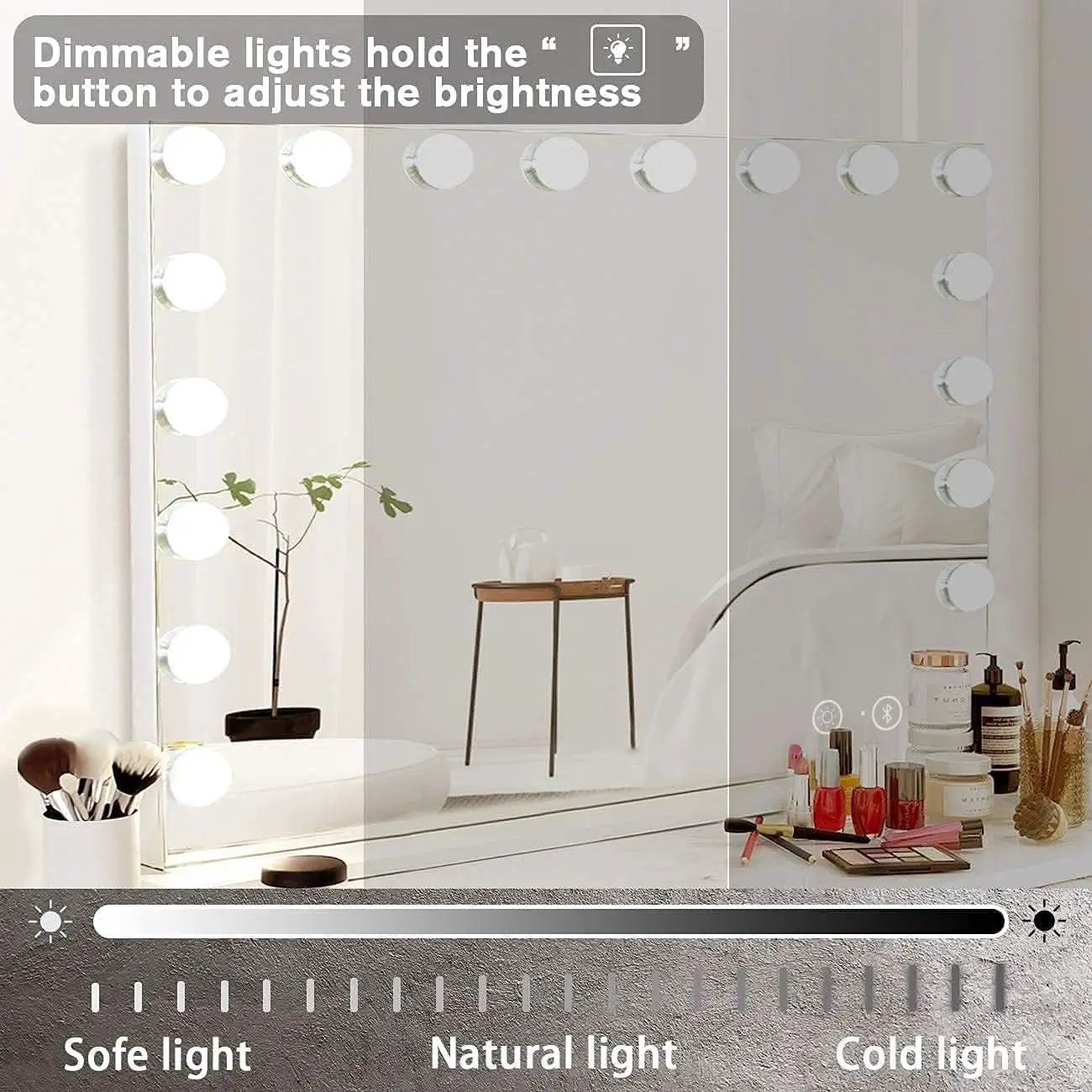 Vanity Mirror Lights And Bluetooth Speaker 32x23 Inches from PriceLows™