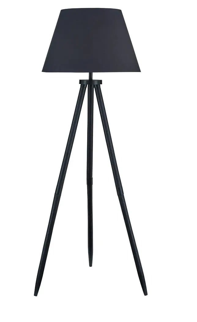 Orhan Wood Floor Lamp | 28.5 x 27.25 x 73 in | Fabric & Metal | Black