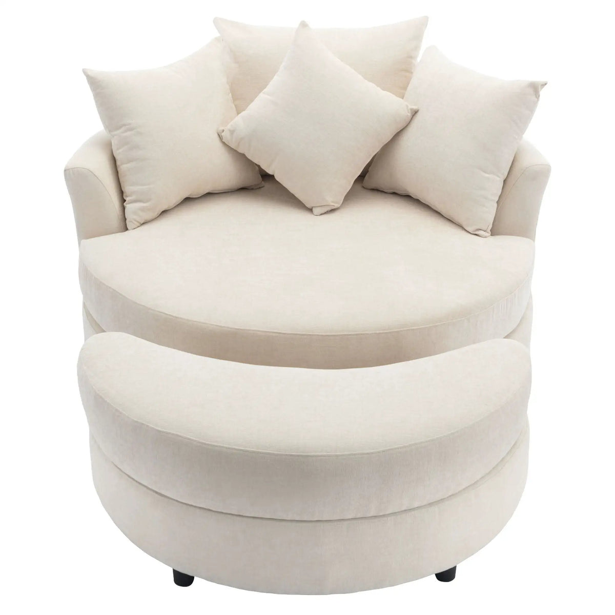 Swivel Accent Chair | 360 Degree Rotation | Ergonomic Padded Seat | Round Frame