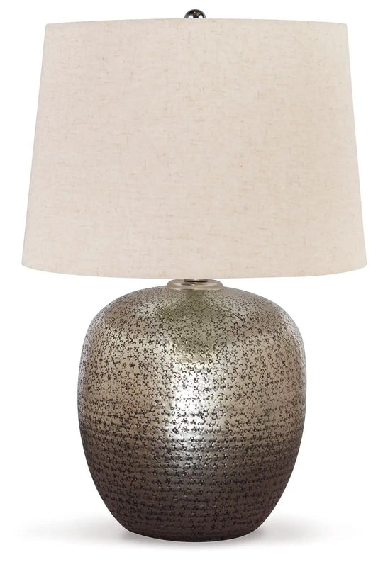 Magalie Metal Table Lamp | 15 x 15 x 23.13 in | Metal & Aluminum | Antique Silver Finish