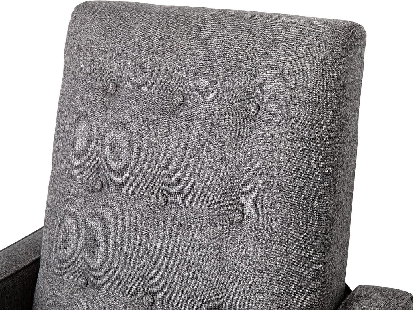 Ezra Pushback Recliner Gray Fabric Mid Century Modern from PriceLows™