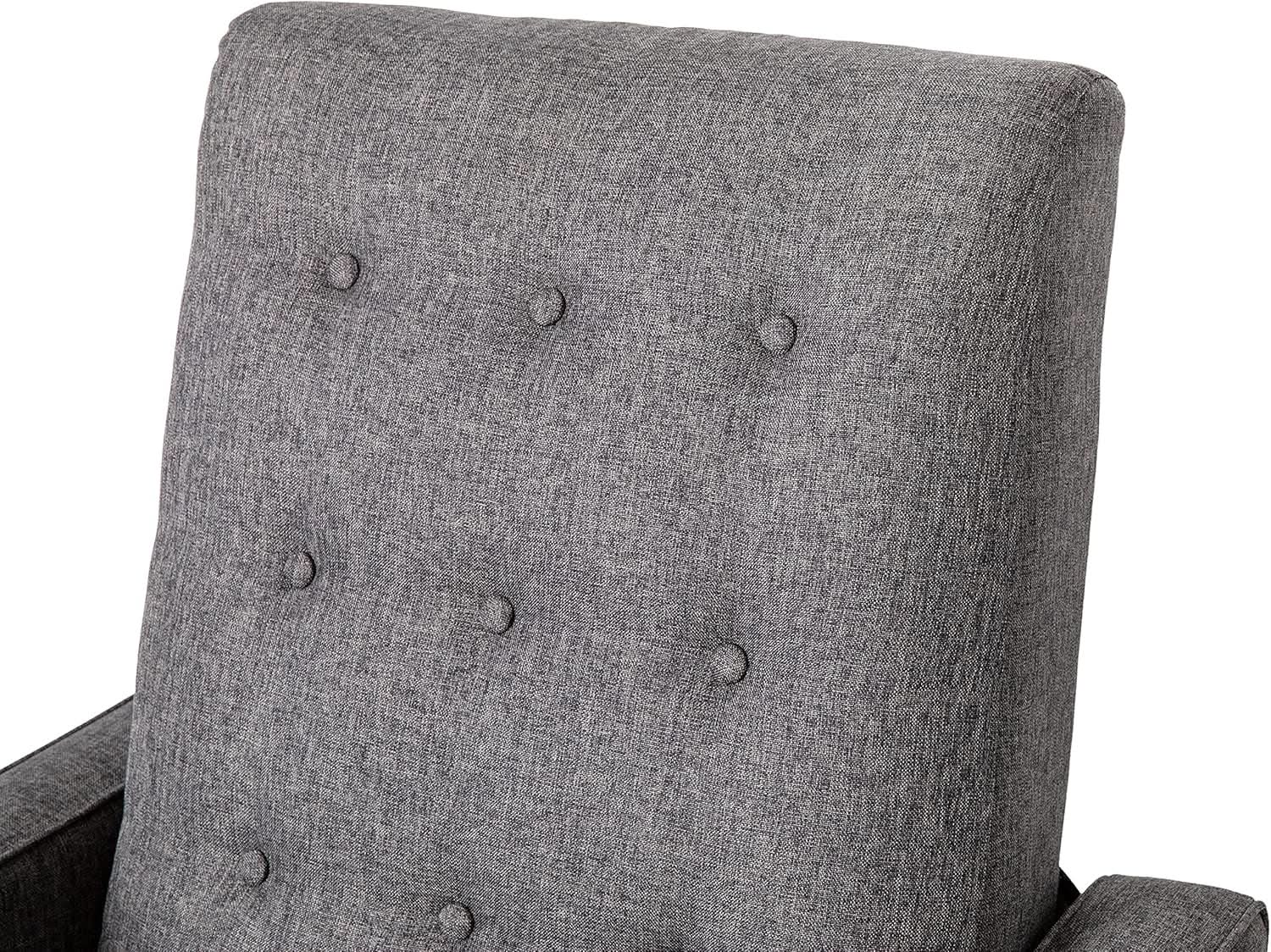 Ezra Pushback Recliner Gray Fabric Mid Century Modern from PriceLows™