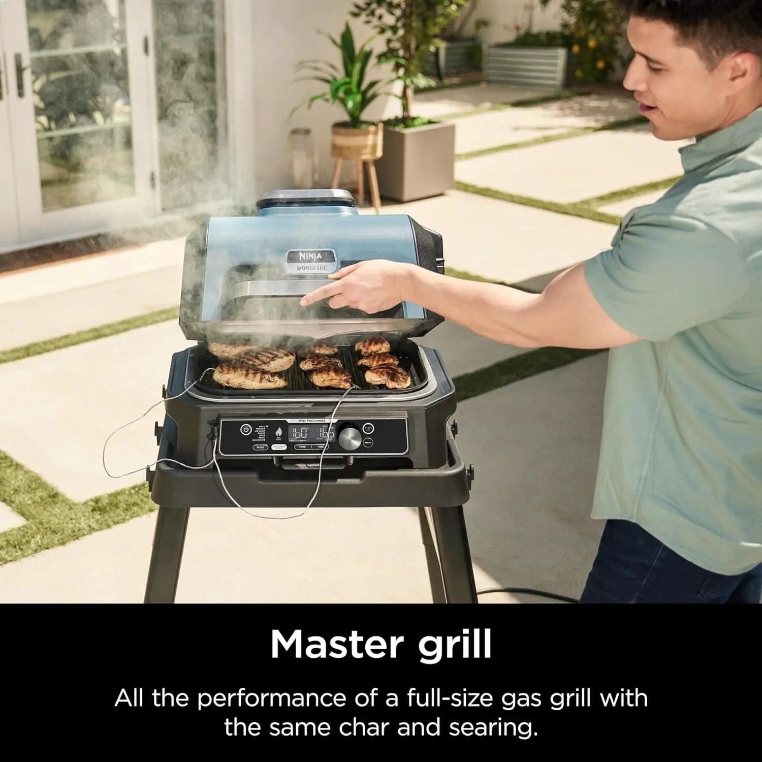 XL Smart Grill Smoker 7 In 1 With App Control Black from PriceLows™