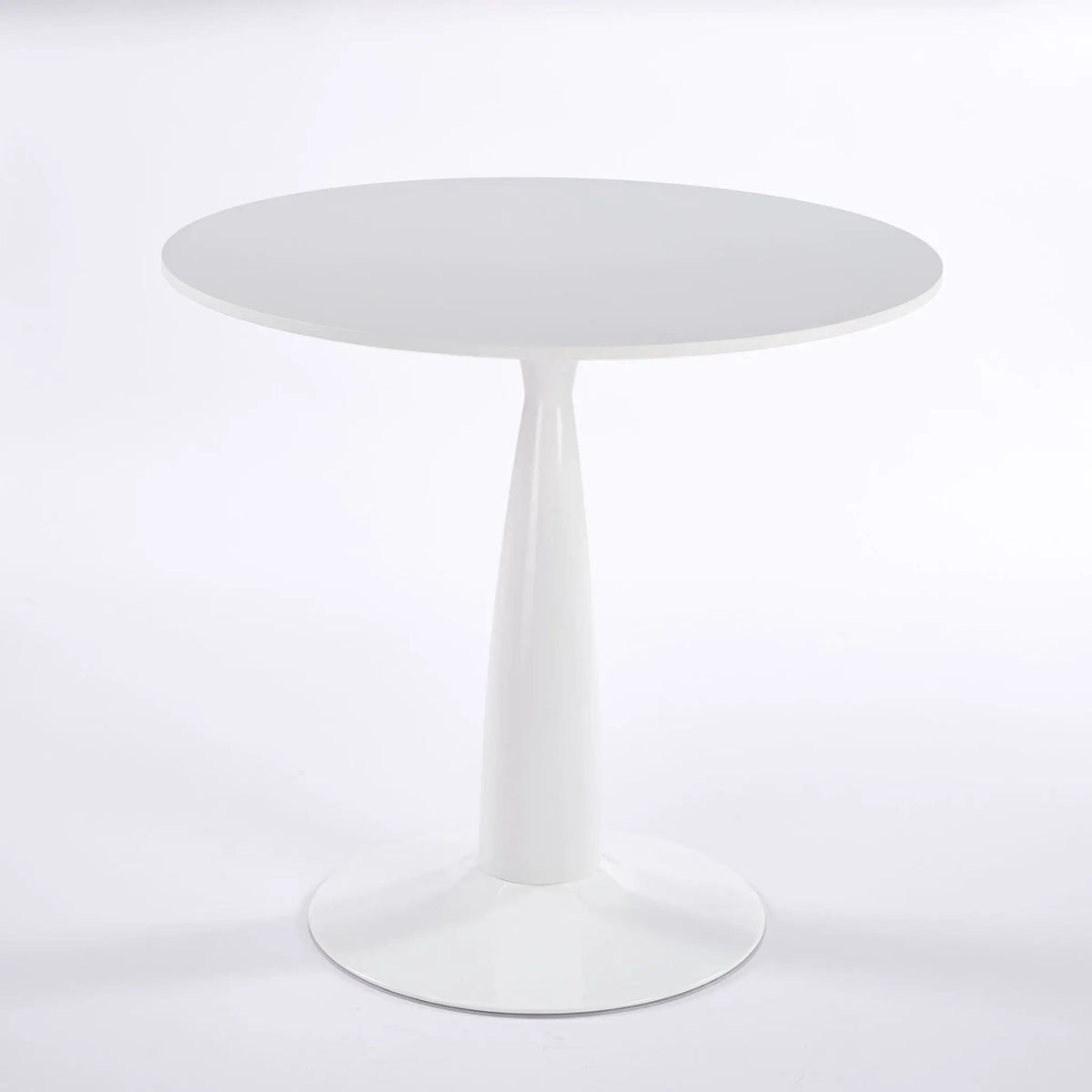 Pedestal Table, Round For Kitchen - | 31.5 x 31.5 x 28.93 in | Metal & Mdf | White