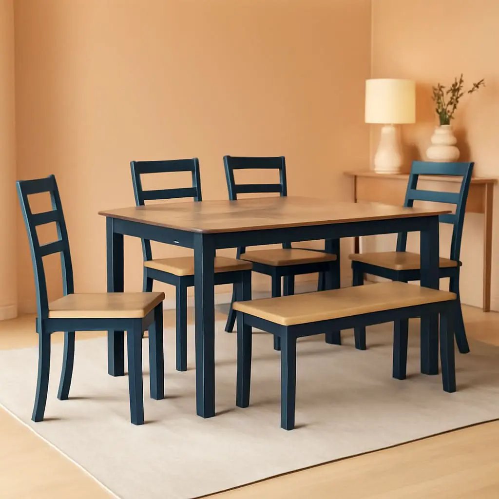 Intercontinental Mango Wood Dining Table Set Cerulean from PriceLows™