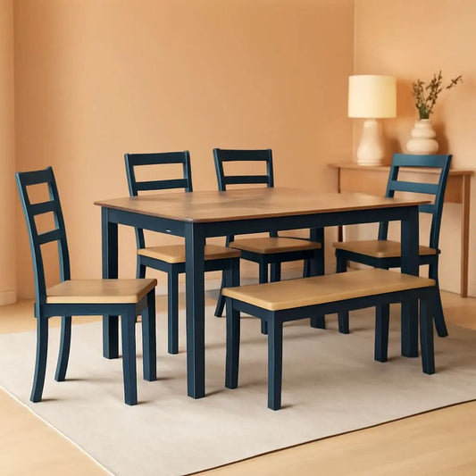 Intercontinental Mango Wood Dining Table Set Cerulean from PriceLows™