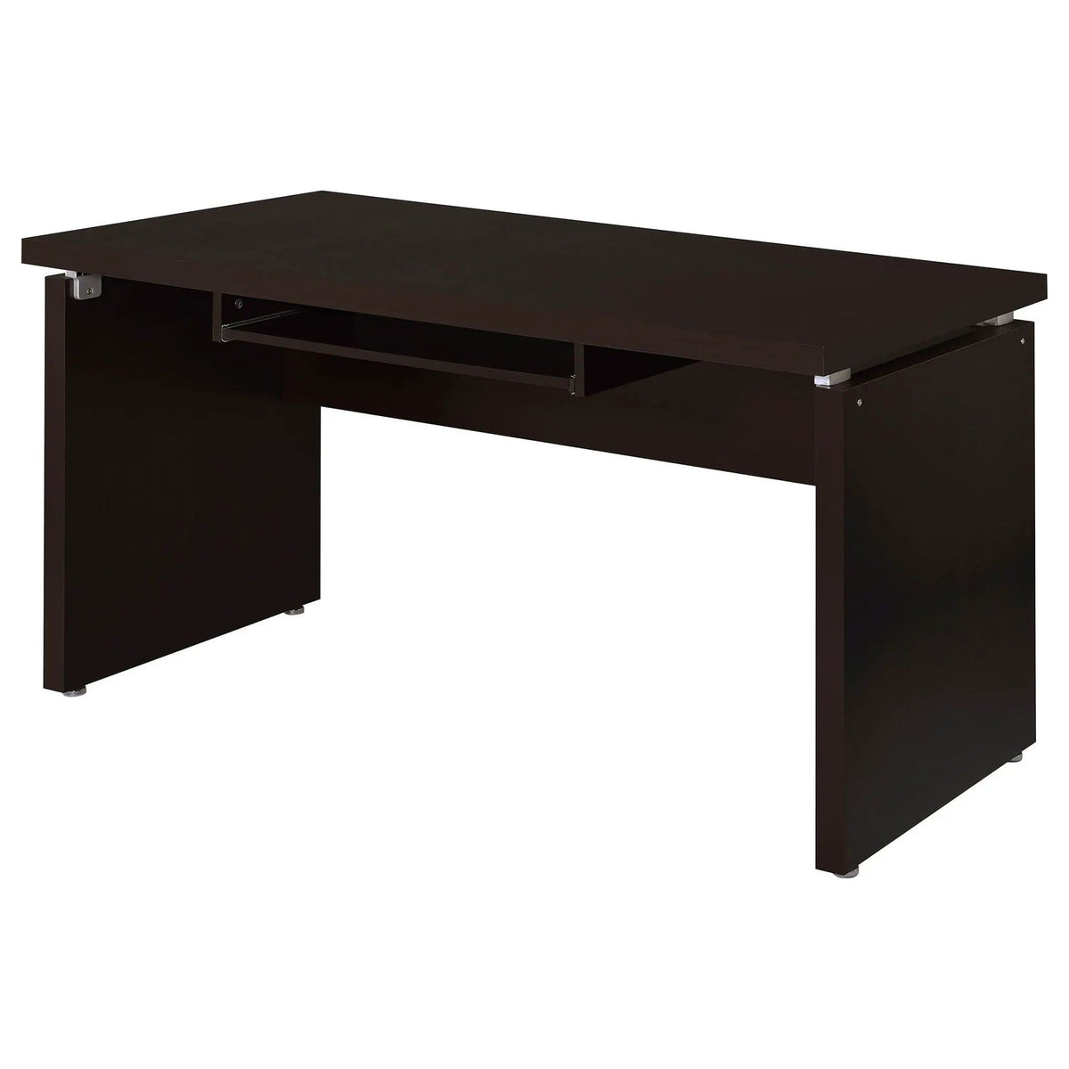 Skylar 55-inch Computer Desk with Keyboard Drawer | 55 x 27.5 x 30.75 in | Engineered Wood & Veneer | Cappuccino