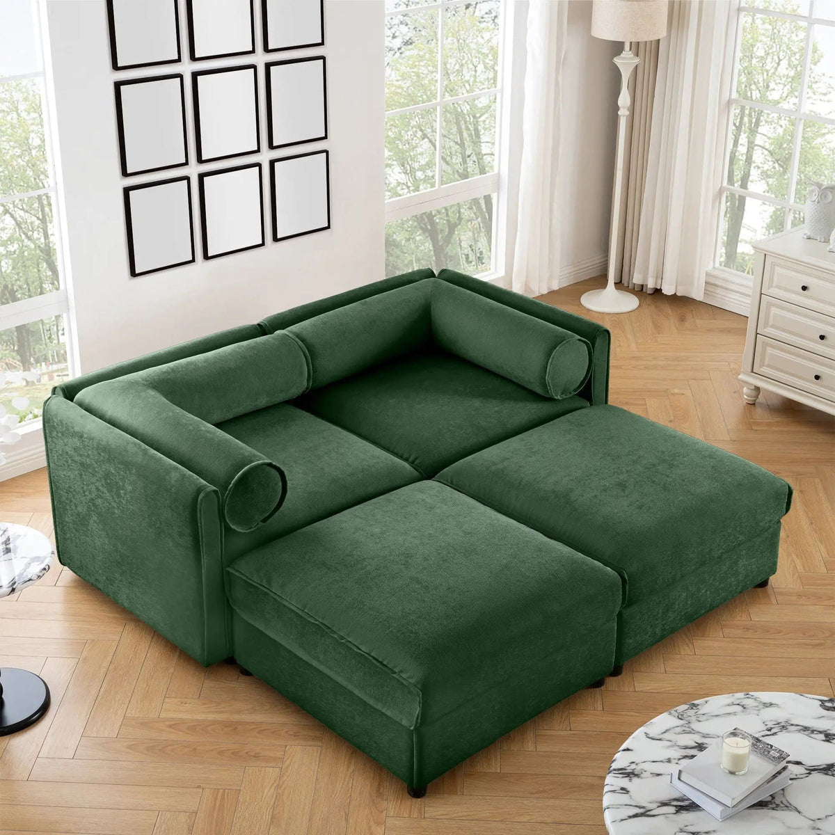 Contemporary Elegant Sofa With Storage And Ottoman 2 Piece Living Room Set | 2 Piece Living Room Set | Living Room Furniture | Living Room