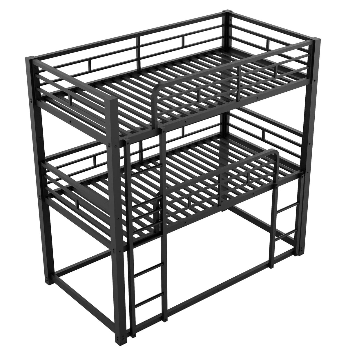 Triple Bunk Bed | Solid Metal Frame | Safety Guardrails | Space Saving
