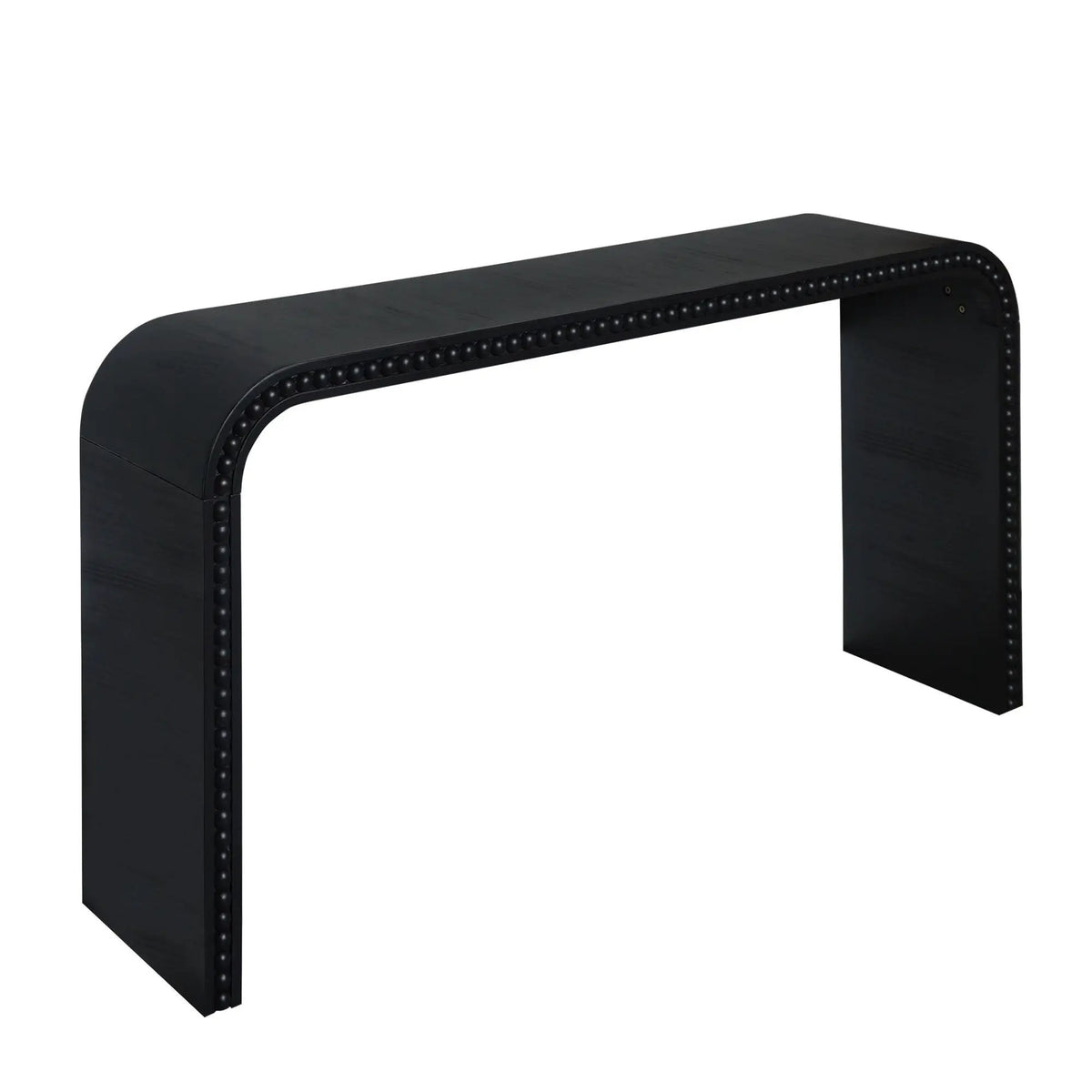 Waterfall Console Table | 59 Inch Width | Wood Trim Accent | Farmhouse Finish