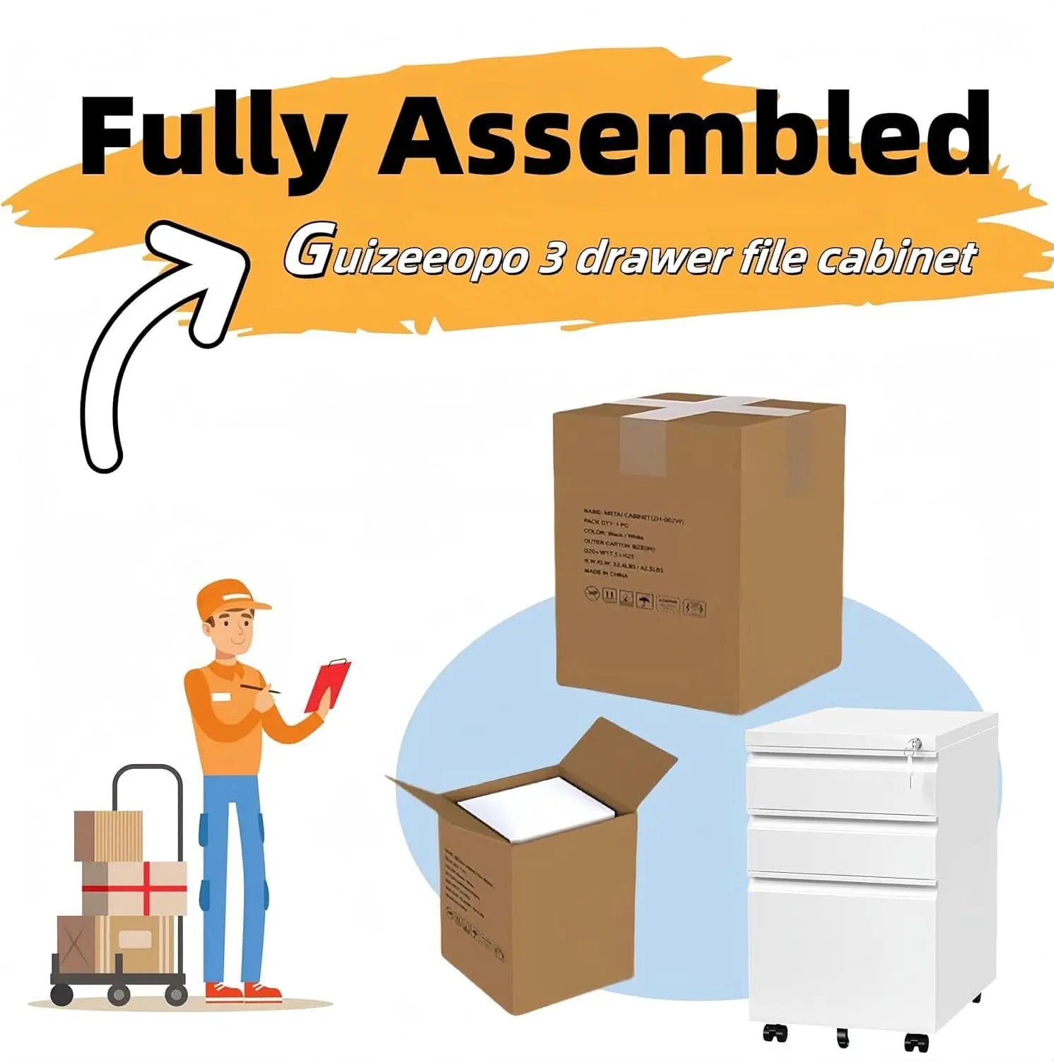 Three Drawer Locking File Cabinet Matte White For Home Office Under Desk Fully Assembled A4 Letter Legal from PriceLows™