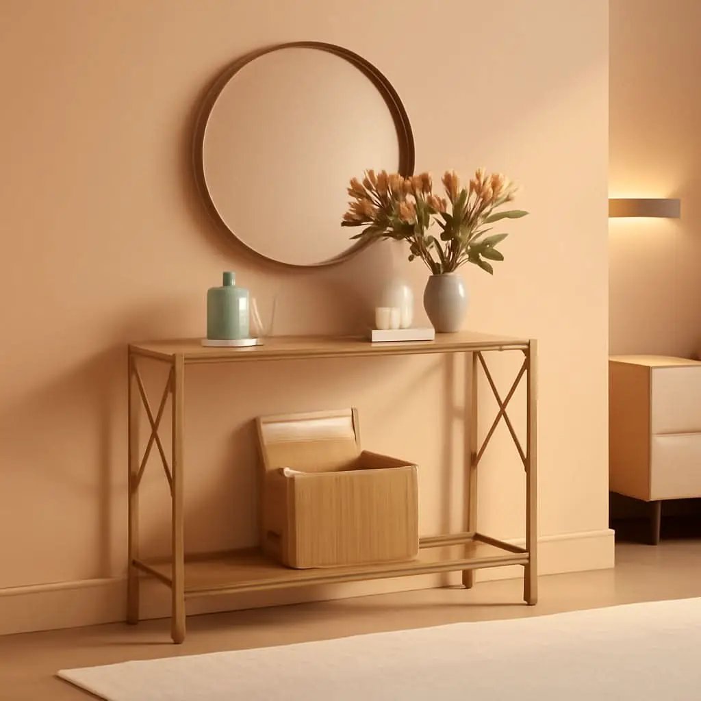 Gold And White Narrow Console Table With Shelves 41 Inch Long from PriceLows™
