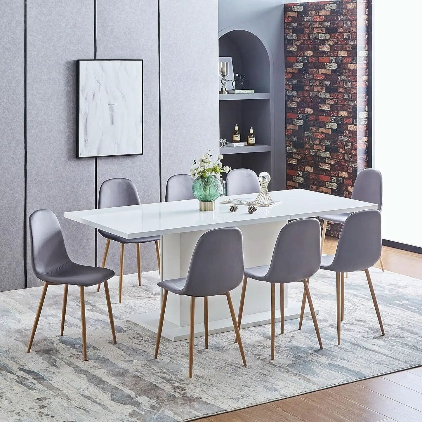 Grey Velvet Dining Chairs Set Of 4 For Dining Room from PriceLows™