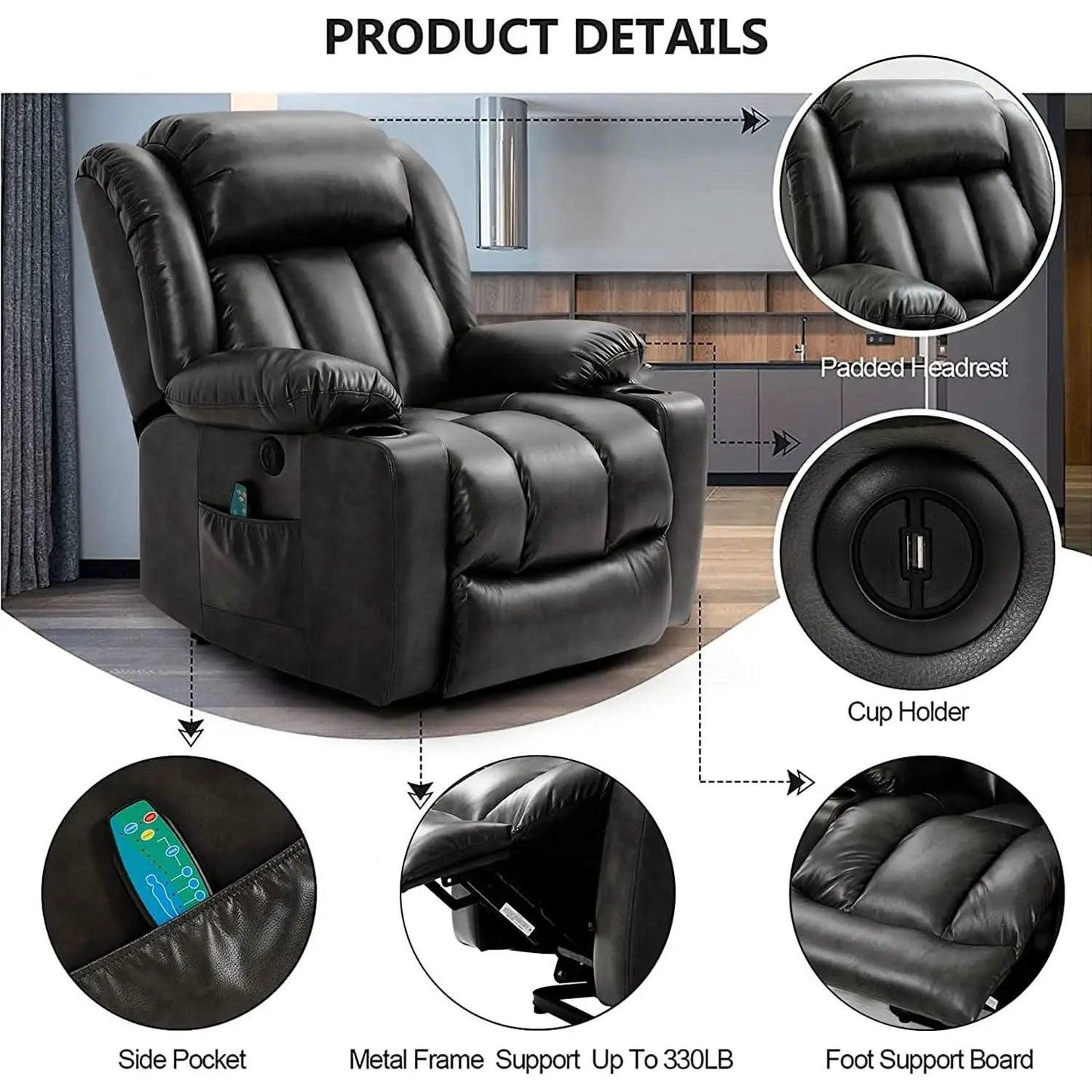 Electric Lift Recliner Chair For Seniors Grey Single Motor from PriceLows™