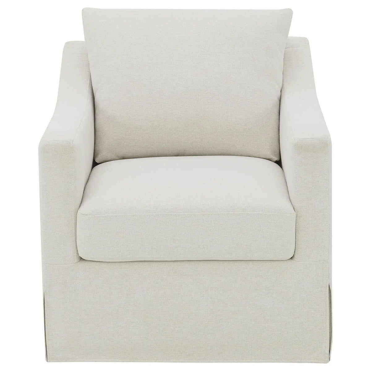 Winter Upholstered Sloped Arm Accent Swivel Chair | 29 x 33.75 x 34 in | Fabric | Beige