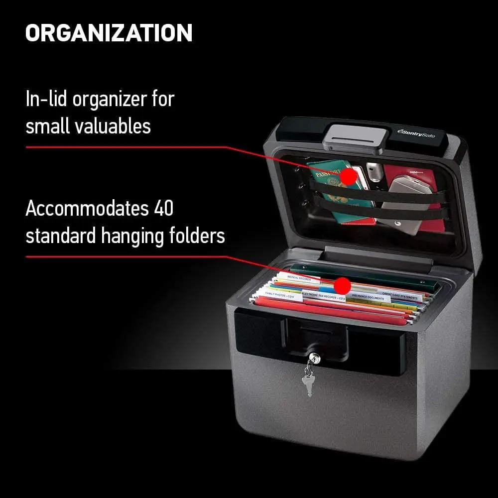 Black Fireproof Safe With Key Lock 14.3X15.5X13.5 HD4100 from PriceLows™