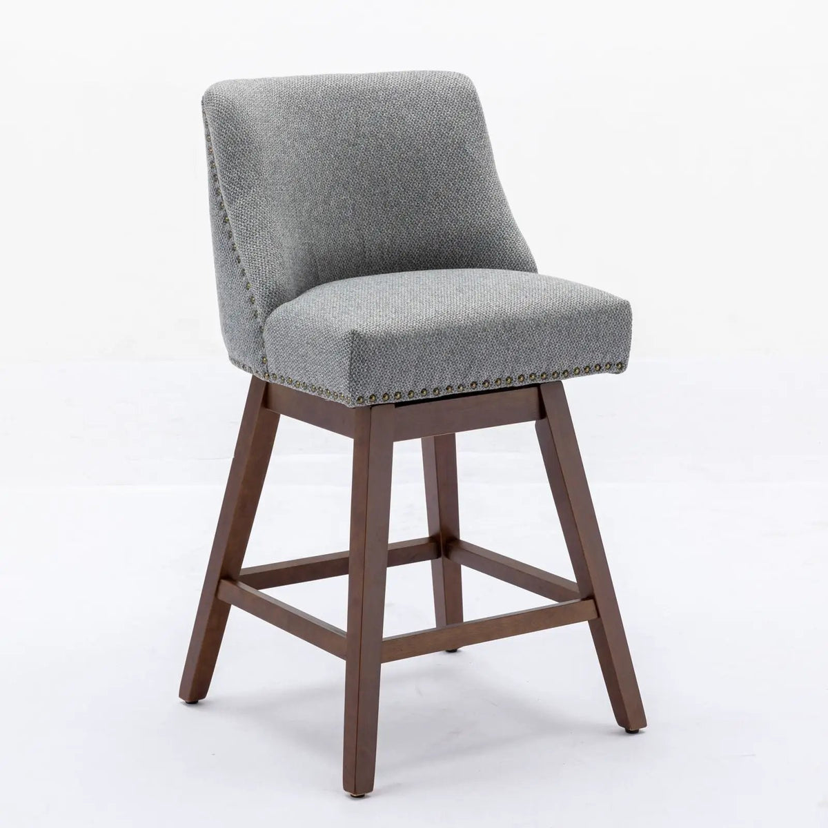 Counter Height Barstools | 26 Inch Seat | Fabric Upholstery | Set Of Two