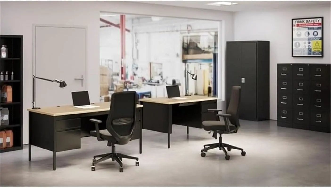 4 Drawer Vertical File Cabinet With Lock 22 Deep Black from PriceLows™