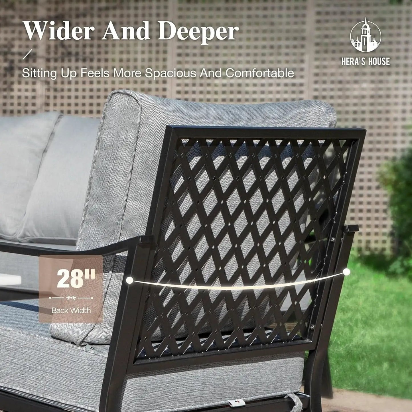 Grey 4 Piece Patio Furniture Set With Cushioned Chairs from PriceLows™