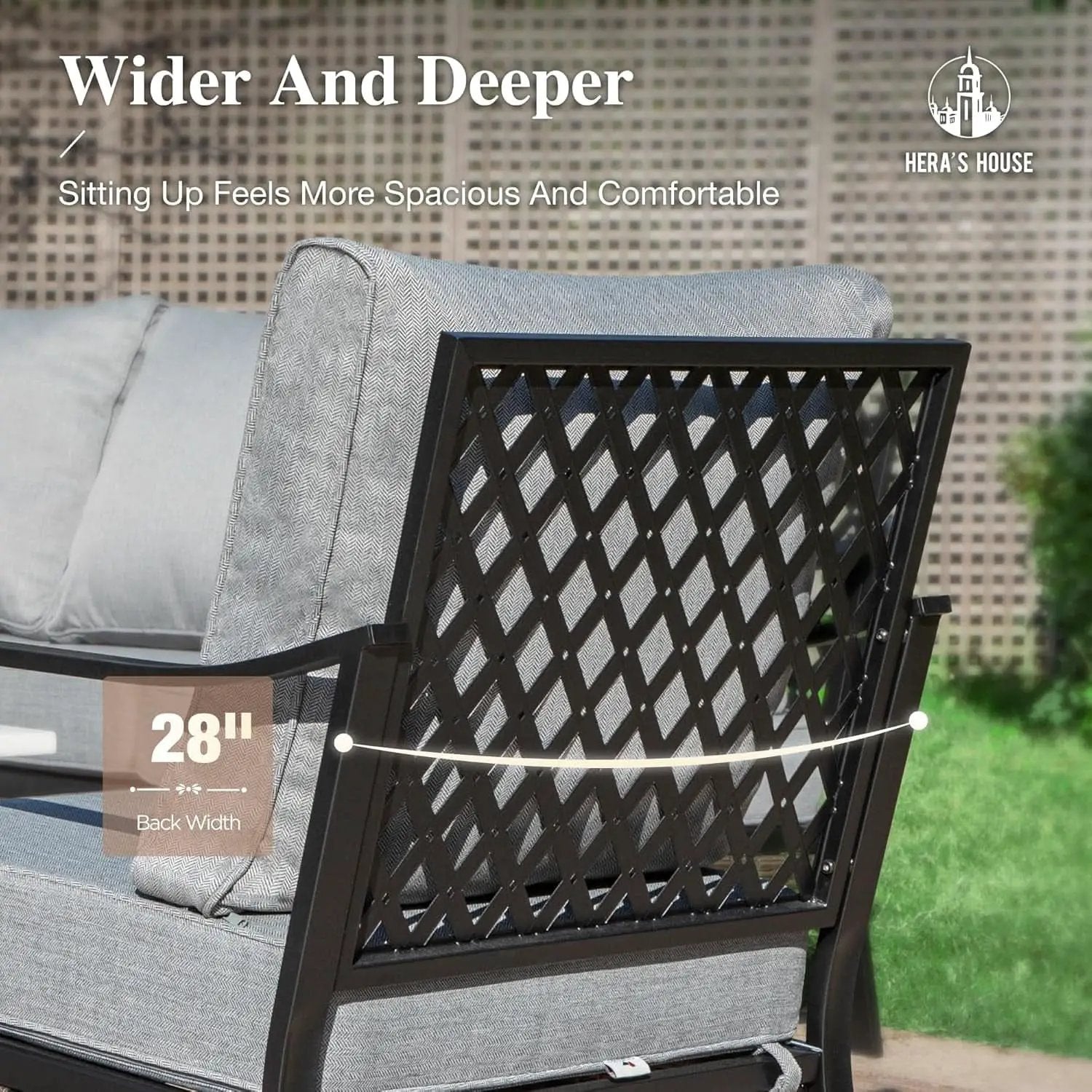 Grey 4 Piece Patio Furniture Set With Cushioned Chairs from PriceLows™