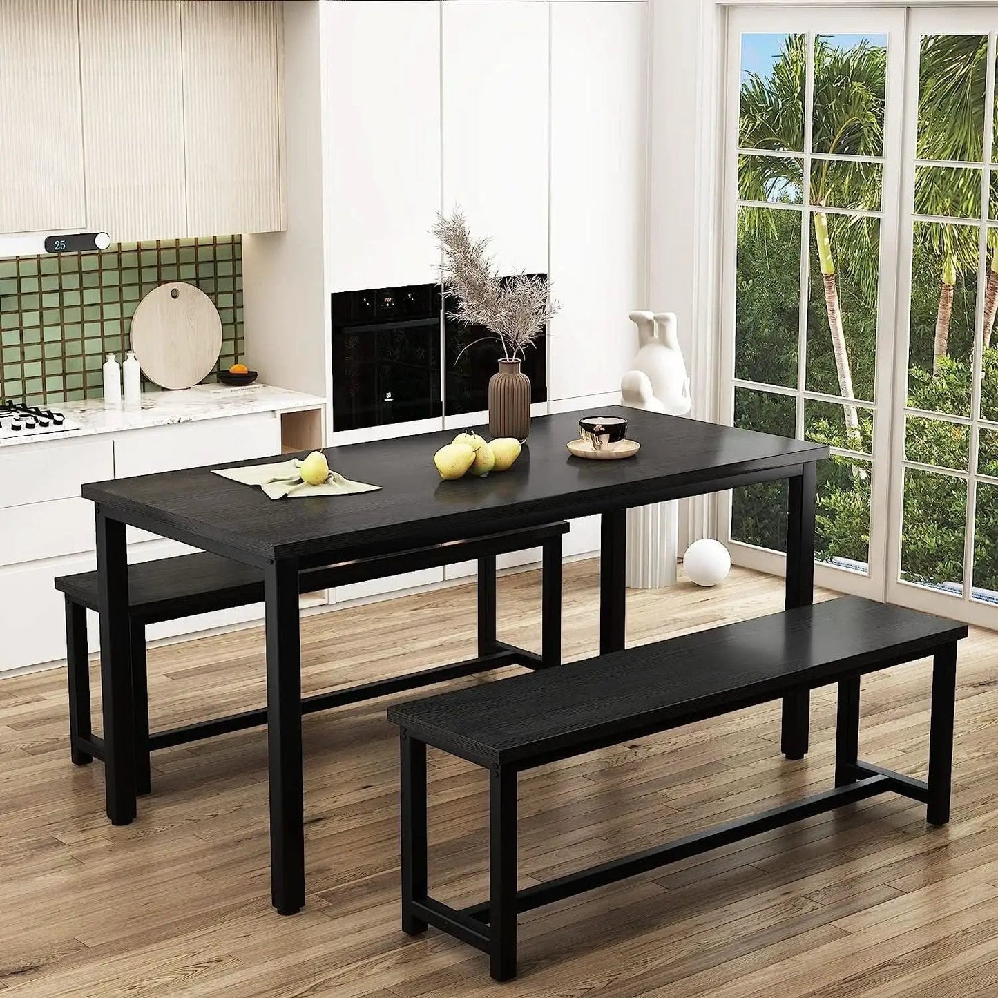 Rectangular Dining Table And Chairs Set Four Modern Wood from PriceLows™