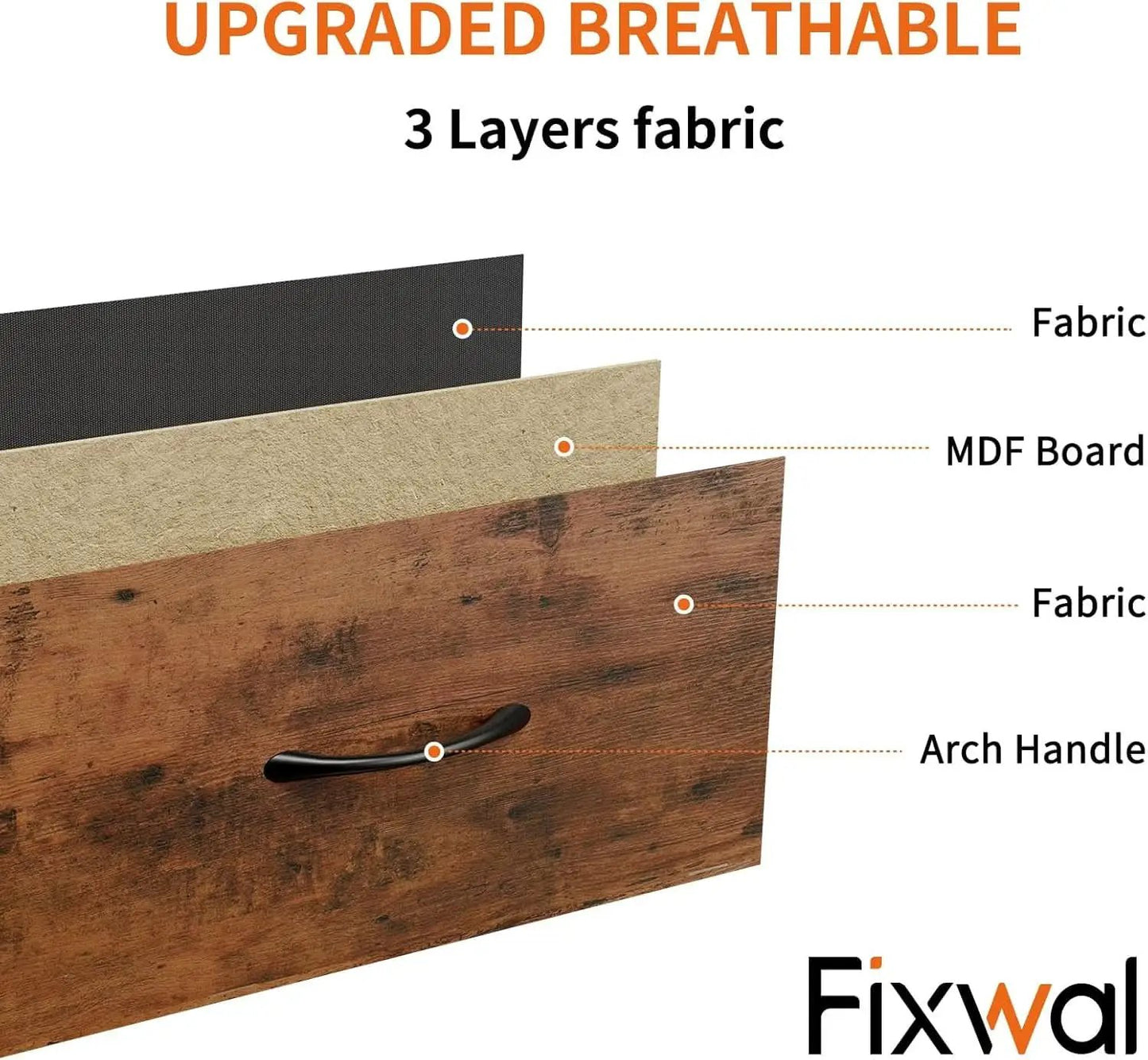 Tall Dresser With Seven Fabric Drawers In Woodgrain Finish from PriceLows™
