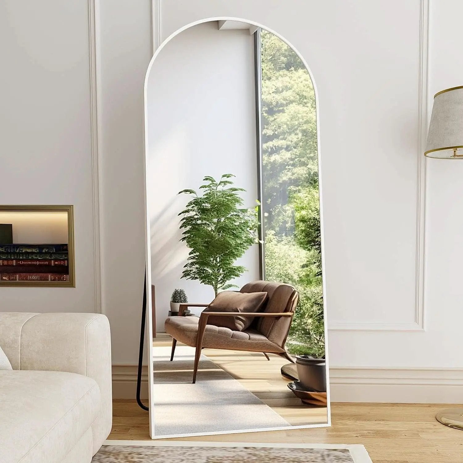76x34 Arch Full Length Mirror Aluminum Frame For Bedroom from PriceLows™